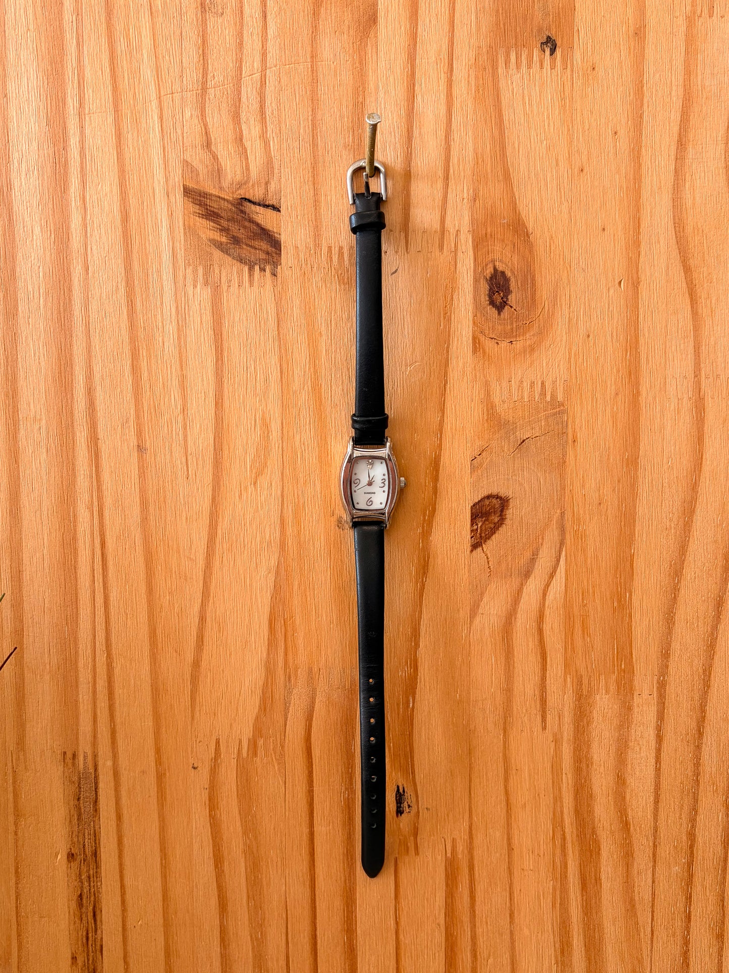 Black Genuine Leather Watch (Untested, As Is)