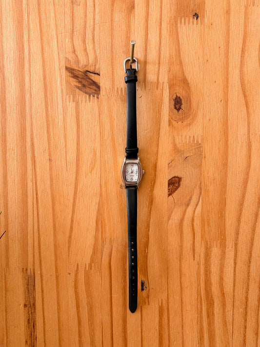 Black Genuine Leather Watch (Untested, As Is)