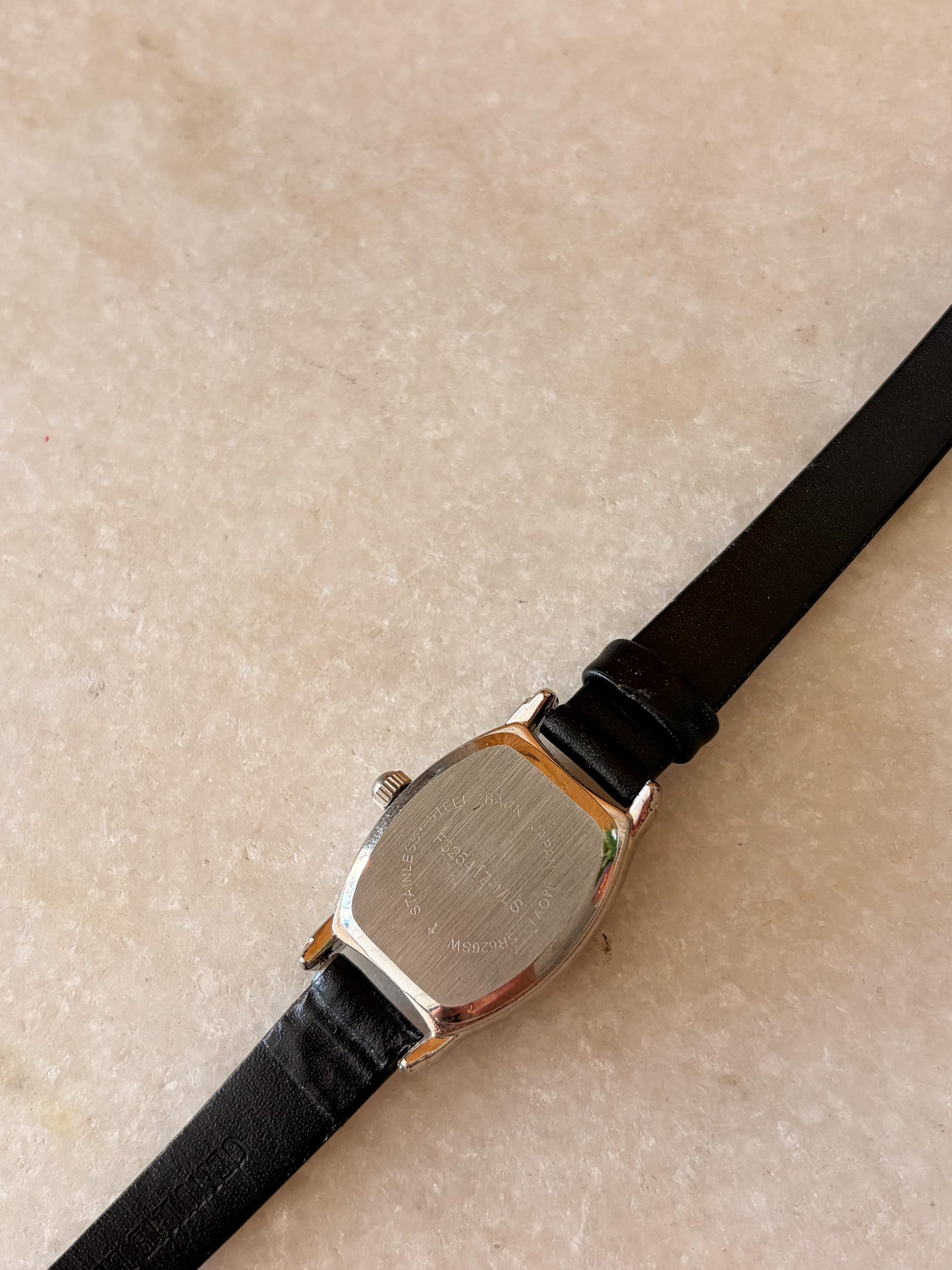 Black Genuine Leather Watch (Untested, As Is)