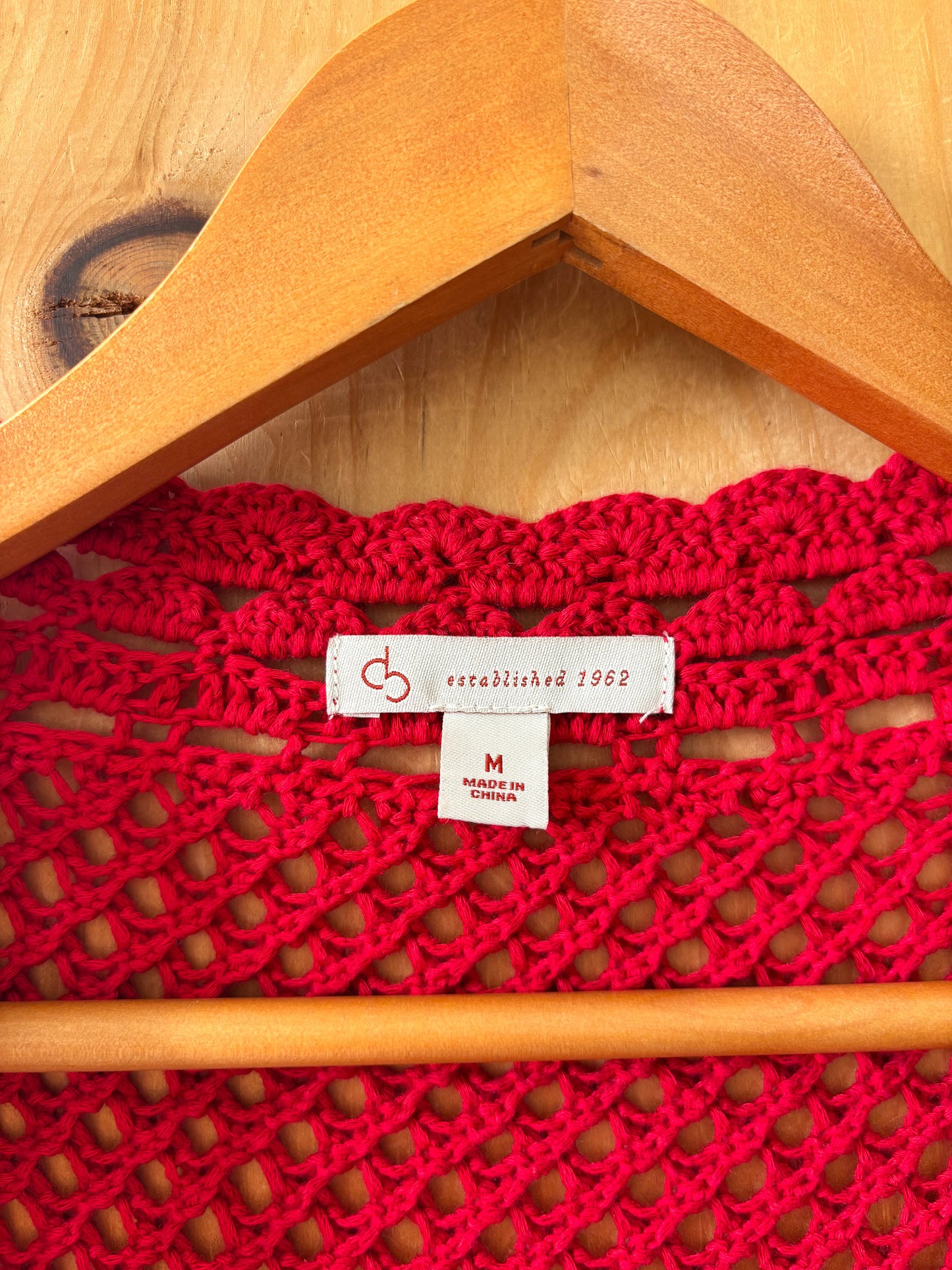 Red Crochet Cardigan : M