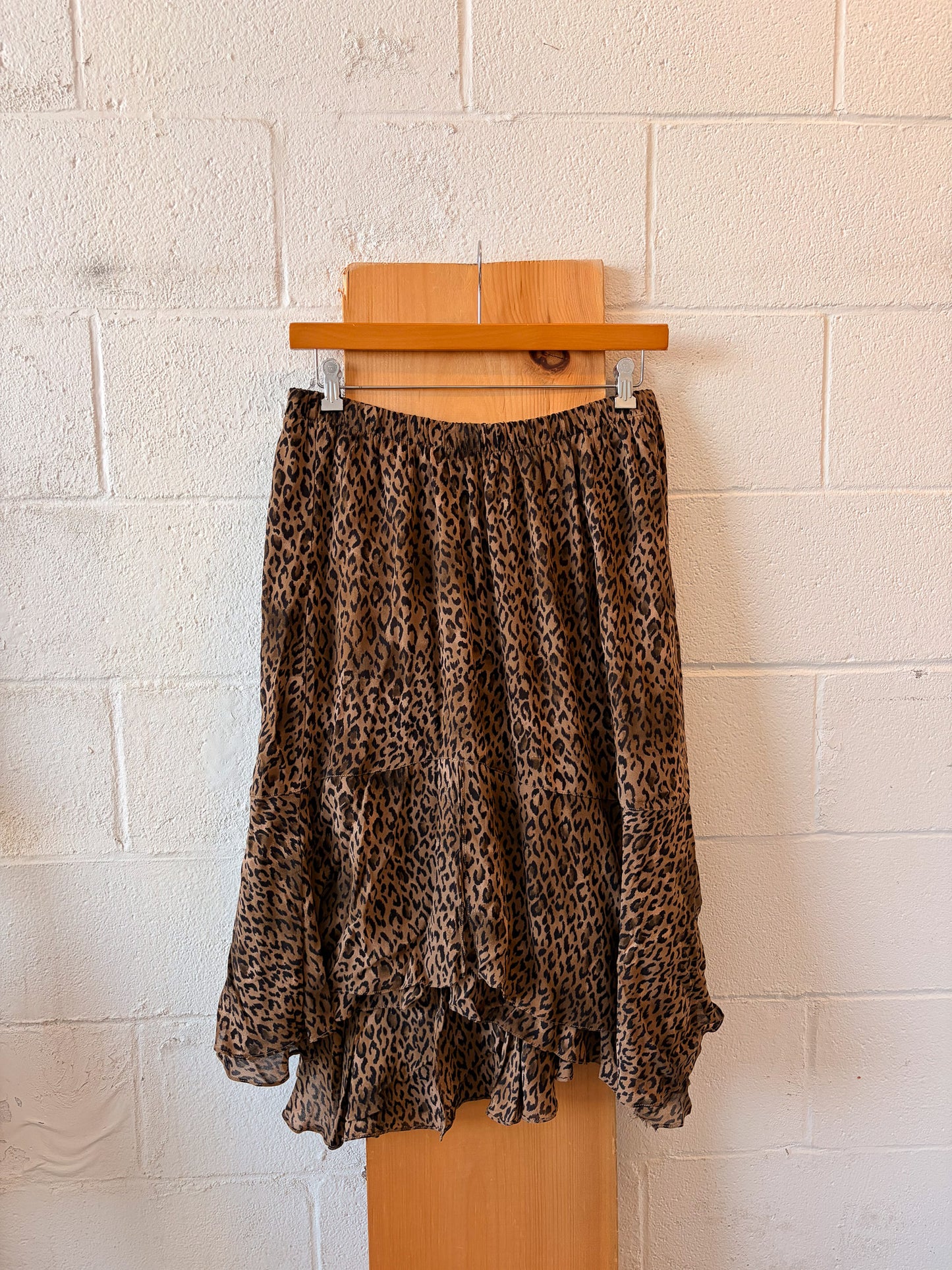 Vtg Leopard Print Skirt : XL
