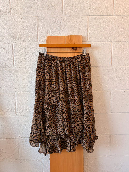 Vtg Leopard Print Skirt : XL