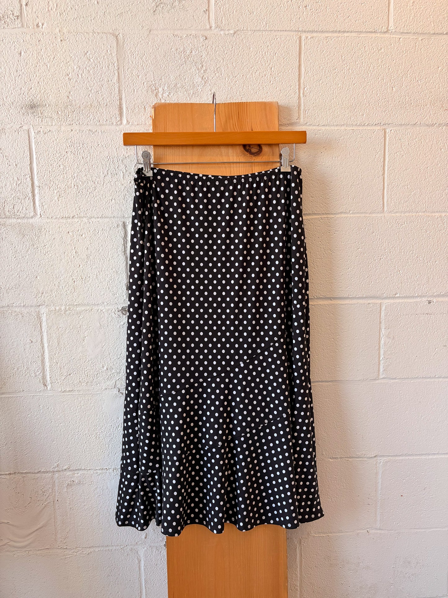 Black & White Polka Dot Skirt : L