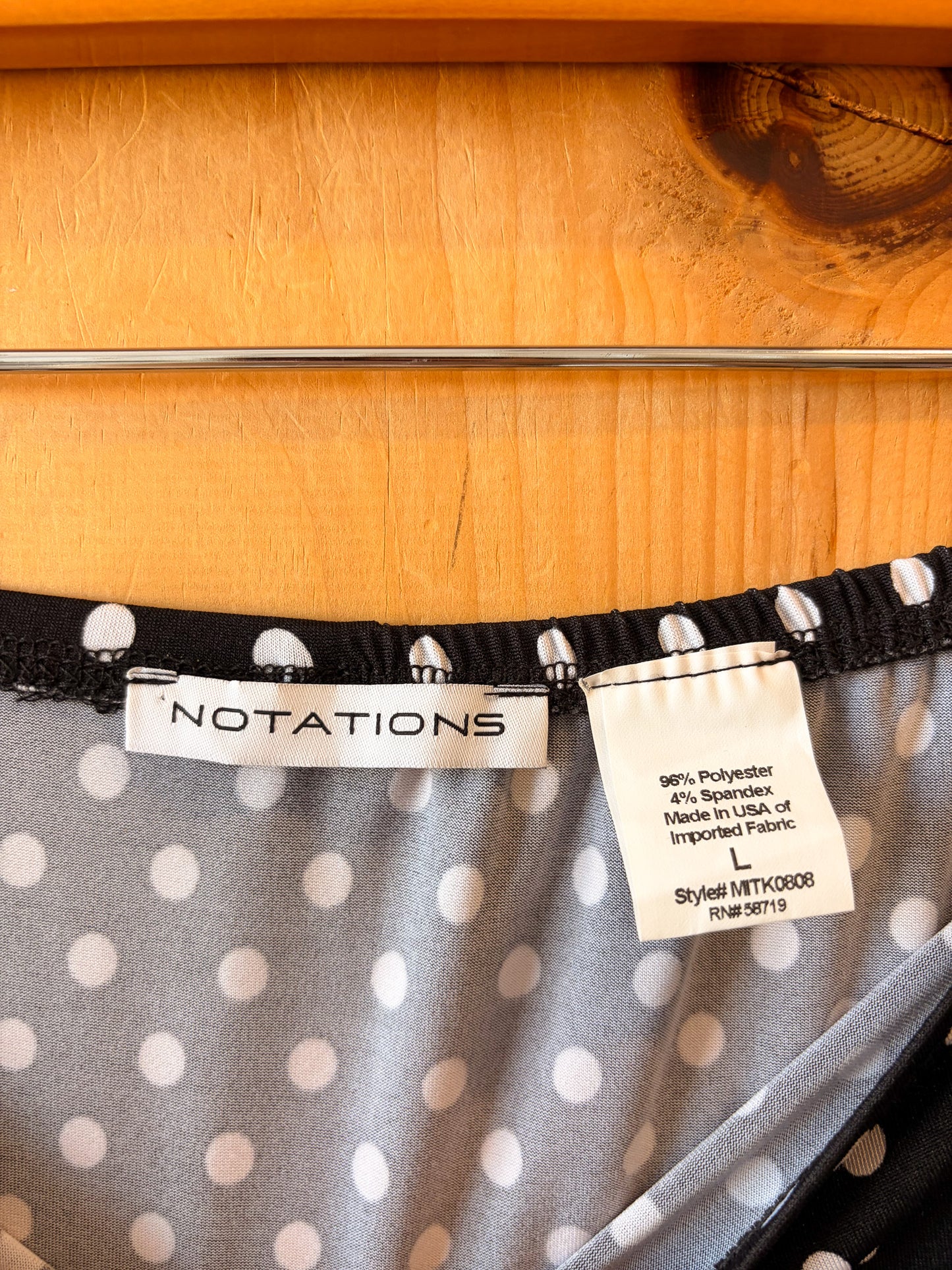 Black & White Polka Dot Skirt : L