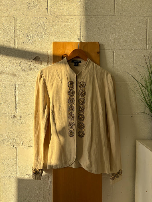 Beige Beaded Blouse : L