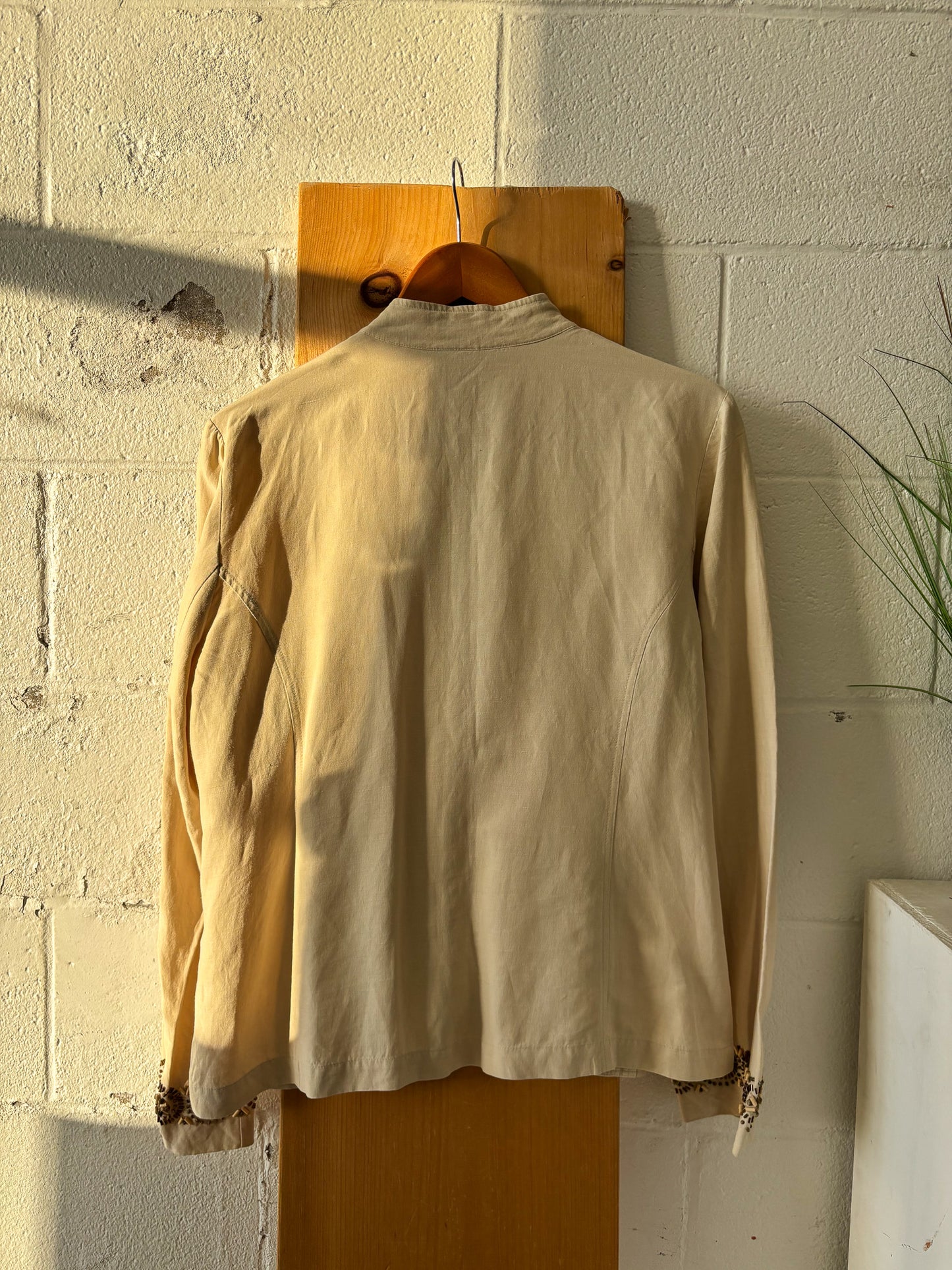 Beige Beaded Blouse : L