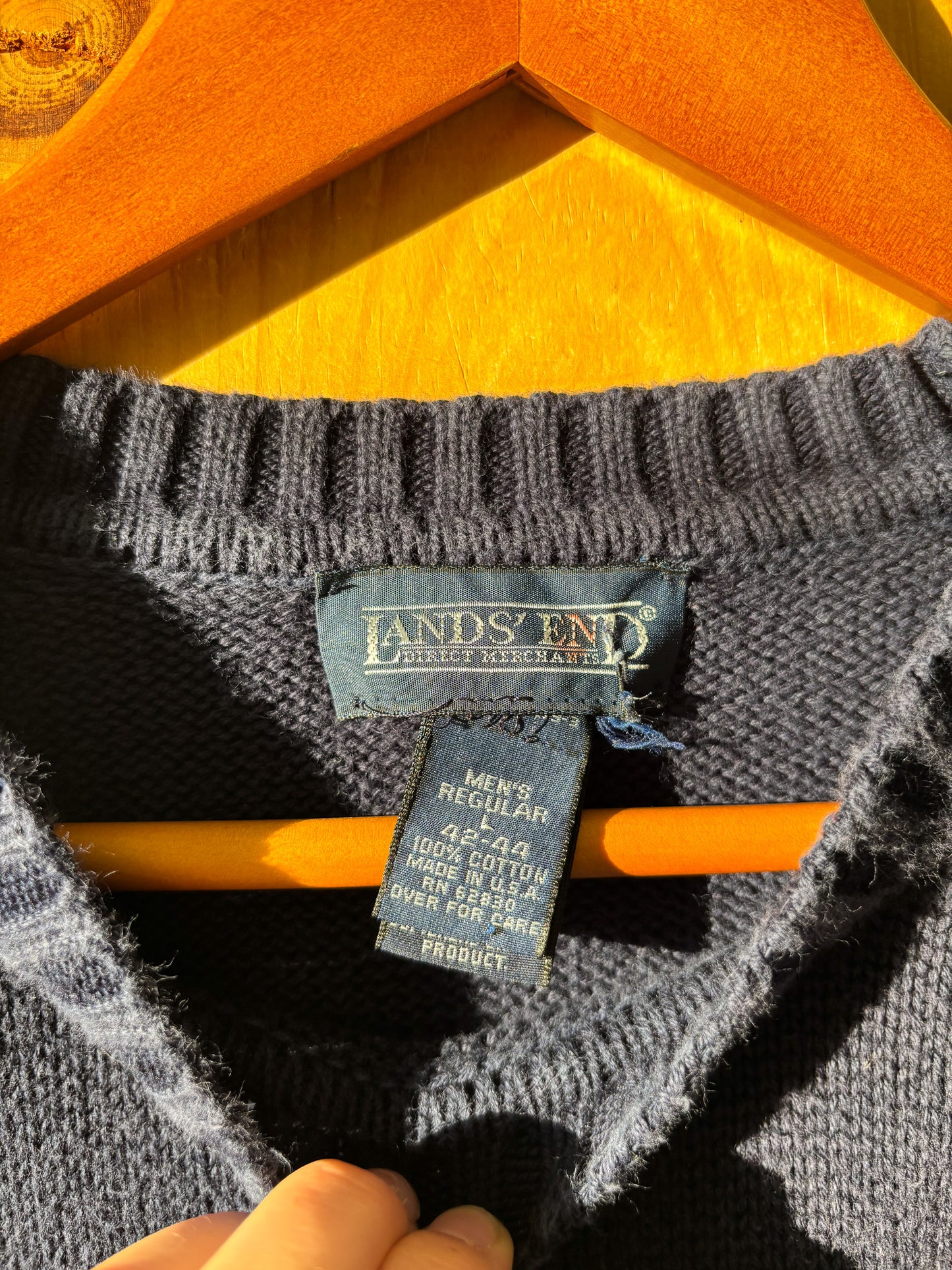 Vtg Land’s End Navy Sweater : L