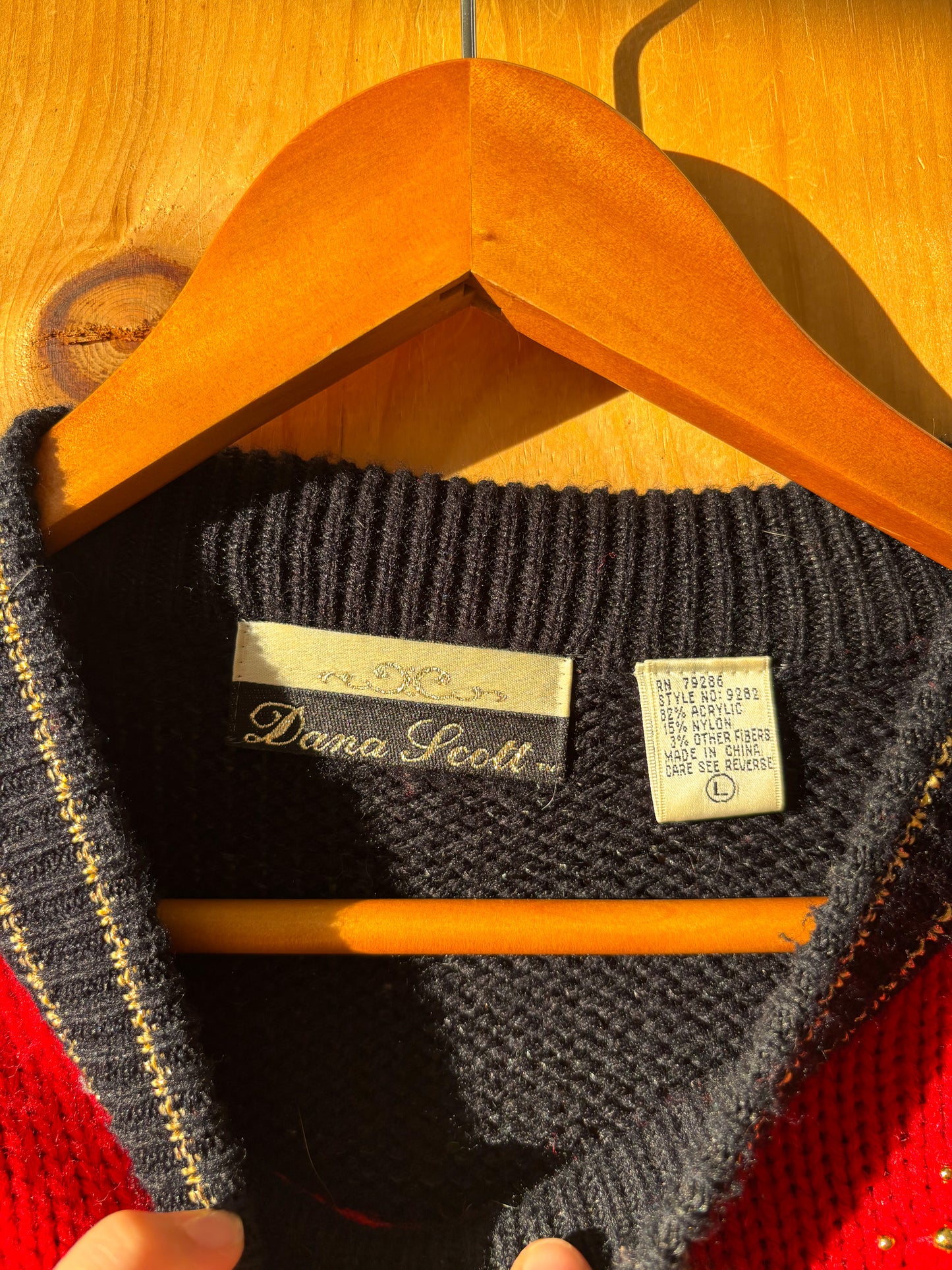 Vtg Bow Christmas Sweater : L