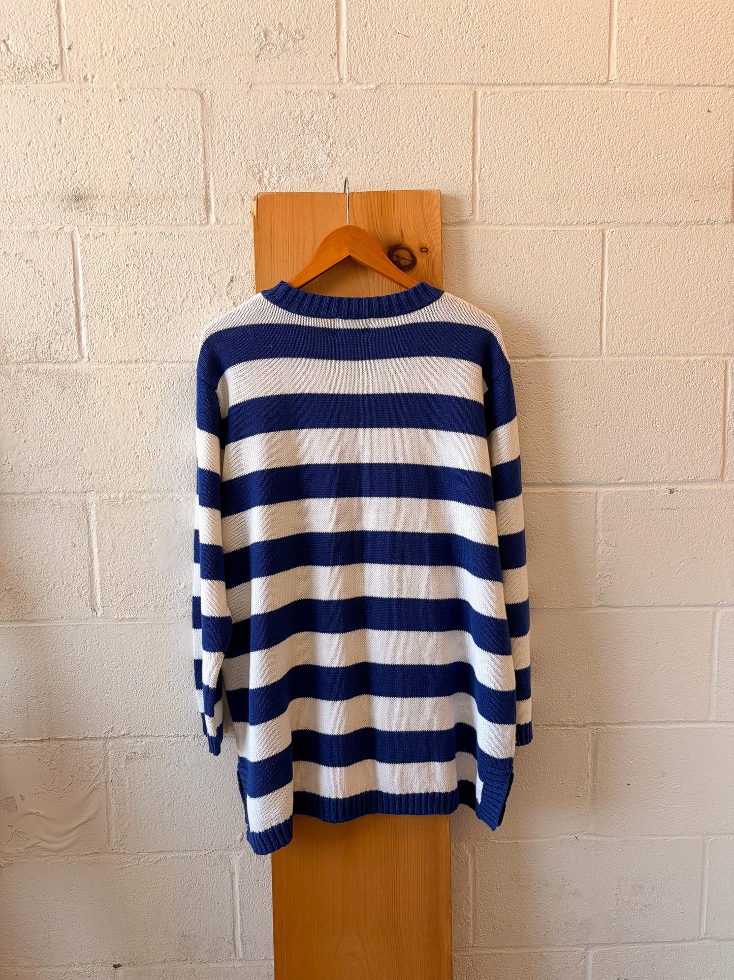 Vtg Striped Anchor Sweater : 1X