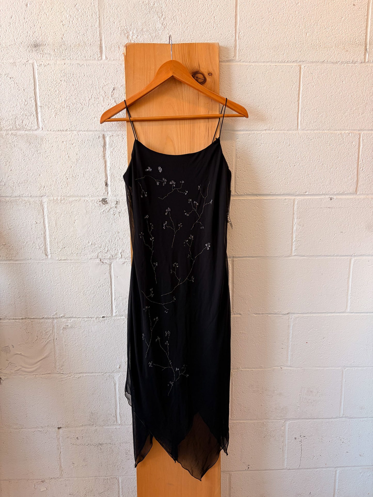 Y2K Beaded Black Fairy Dress : M
