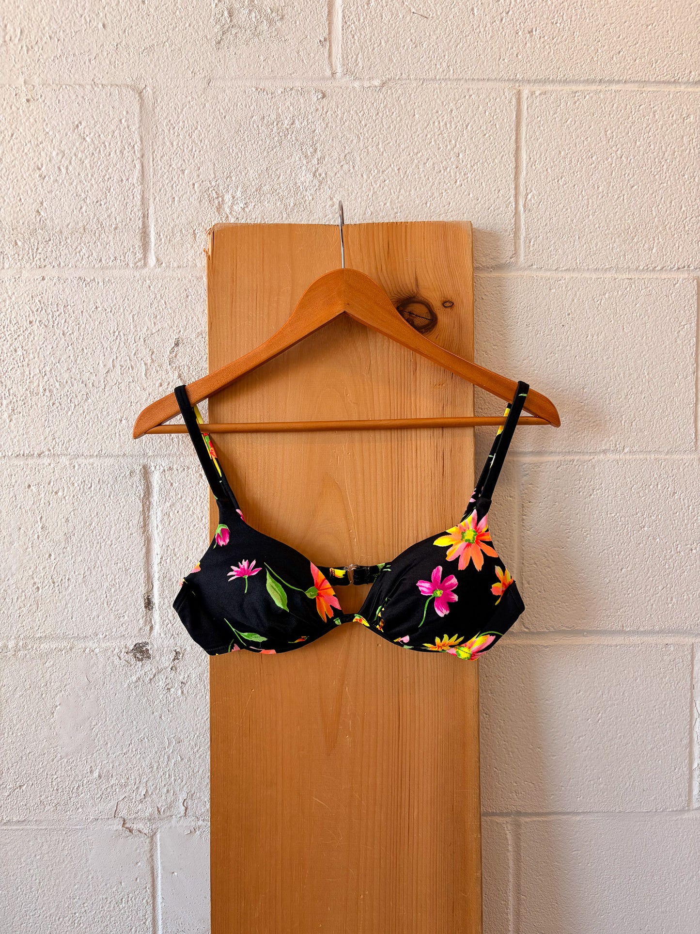 Vtg Floral Swimsuit & Wrap Skirt Set : M