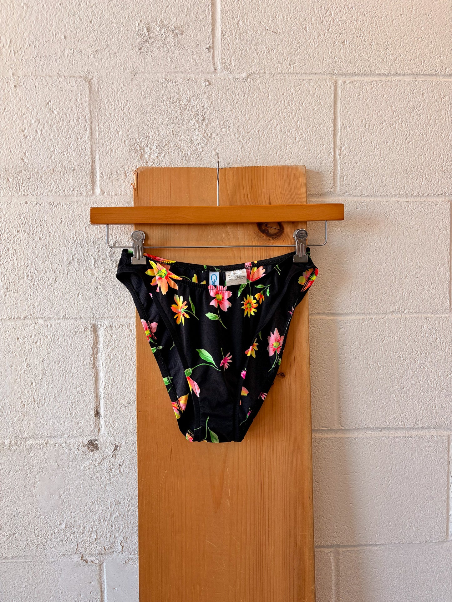 Vtg Floral Swimsuit & Wrap Skirt Set : M
