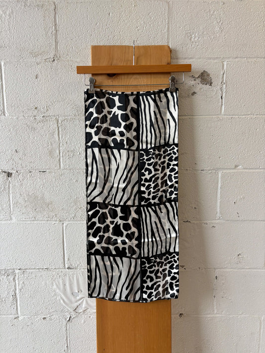 Black & White Animal Print Scarf