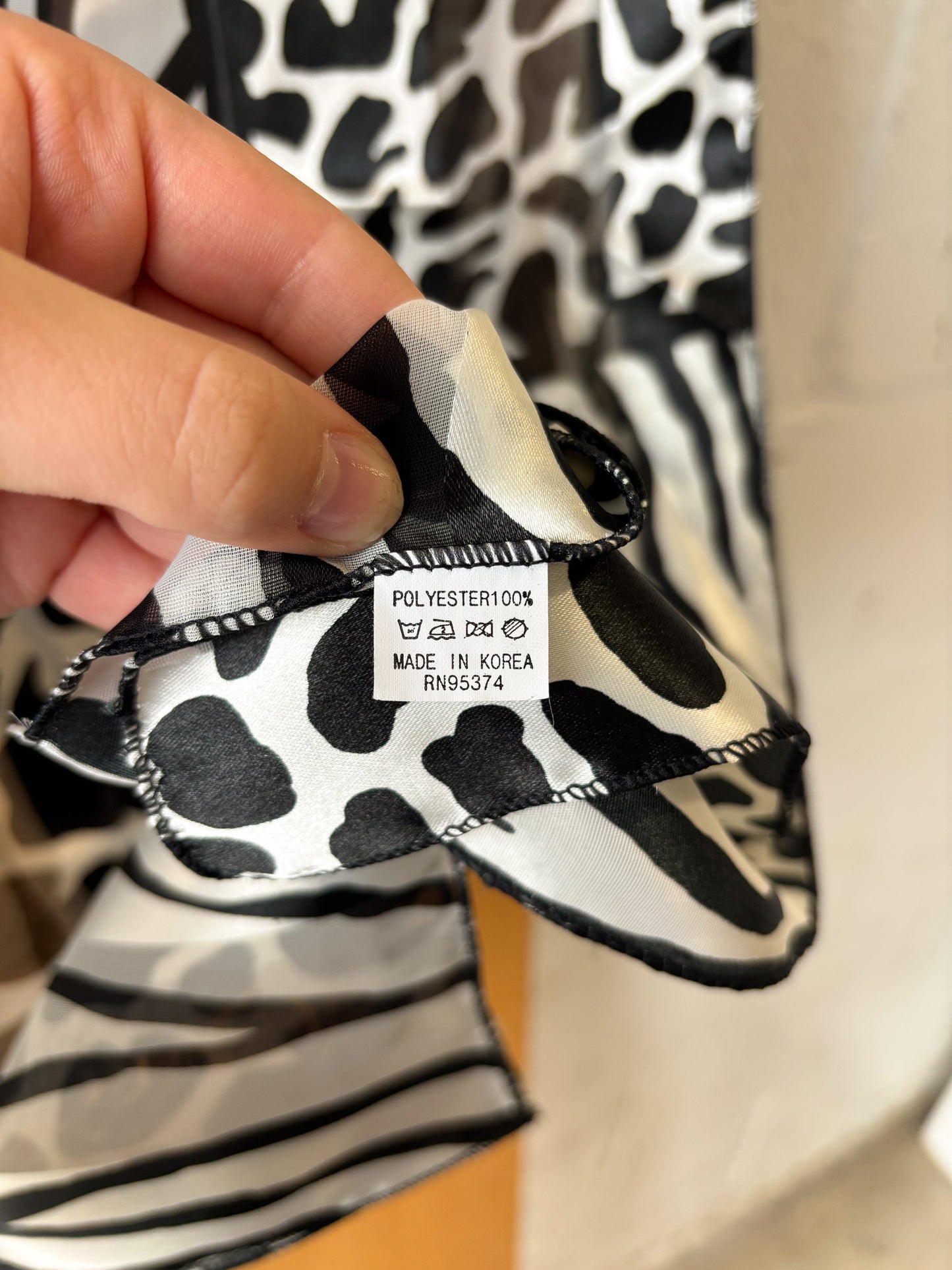 Black & White Animal Print Scarf