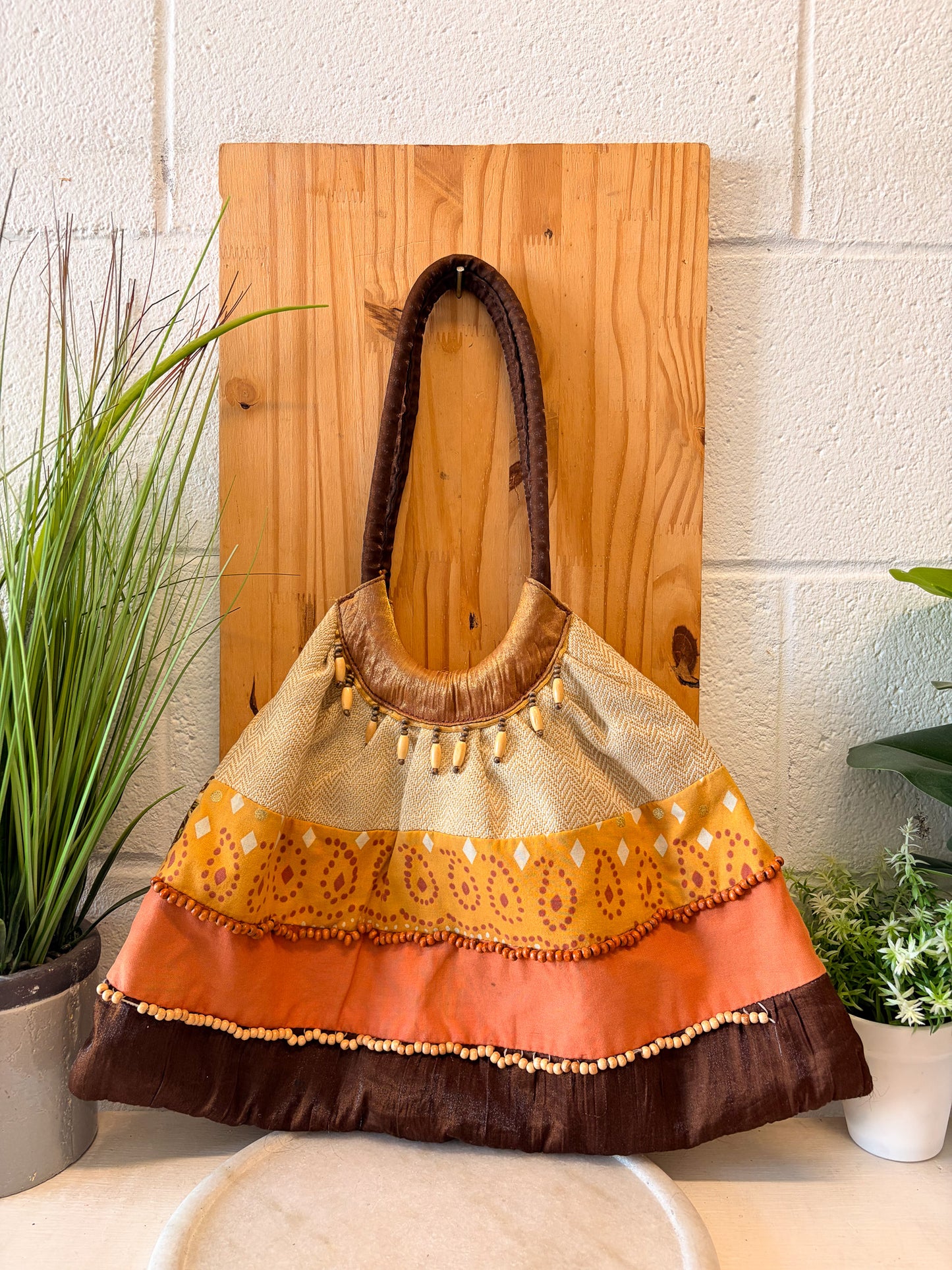 Chateau Beaded Floral Patchwork Bag