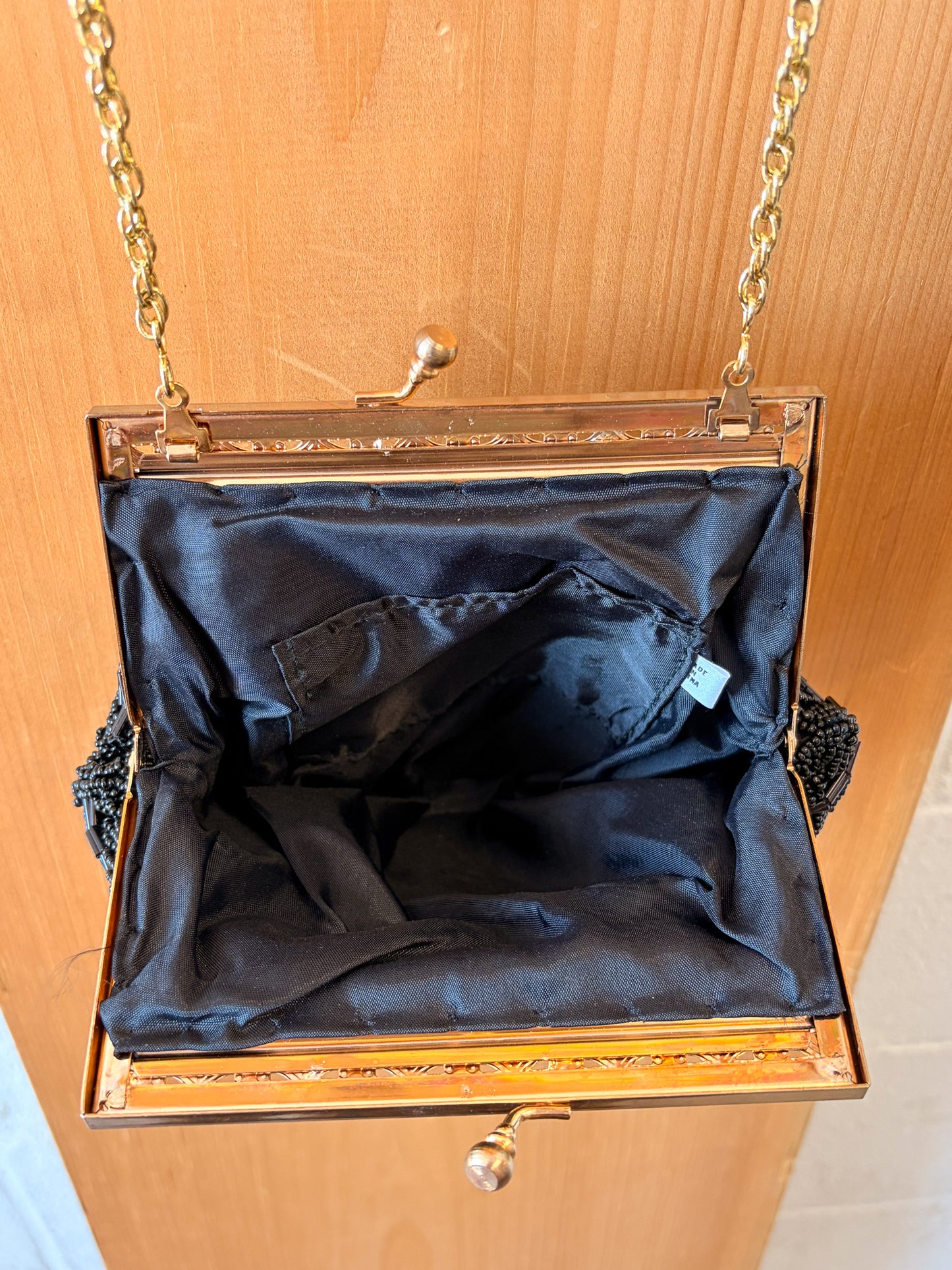 Black Beaded Evening Purse