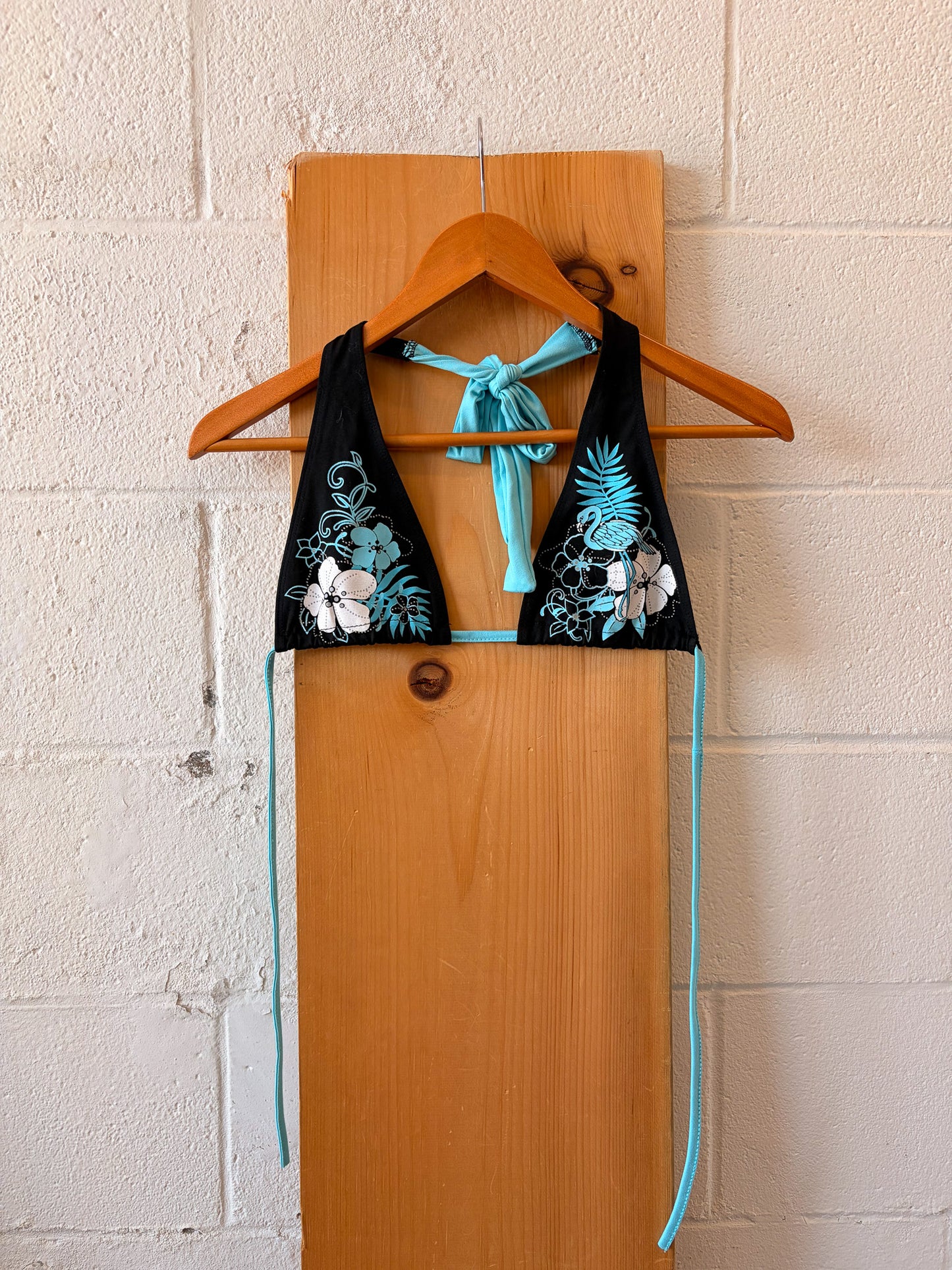 Y2K Floral Cotton Bikini Top : L