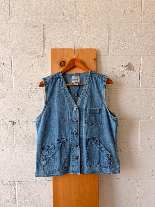 Vtg Denim Vest : L
