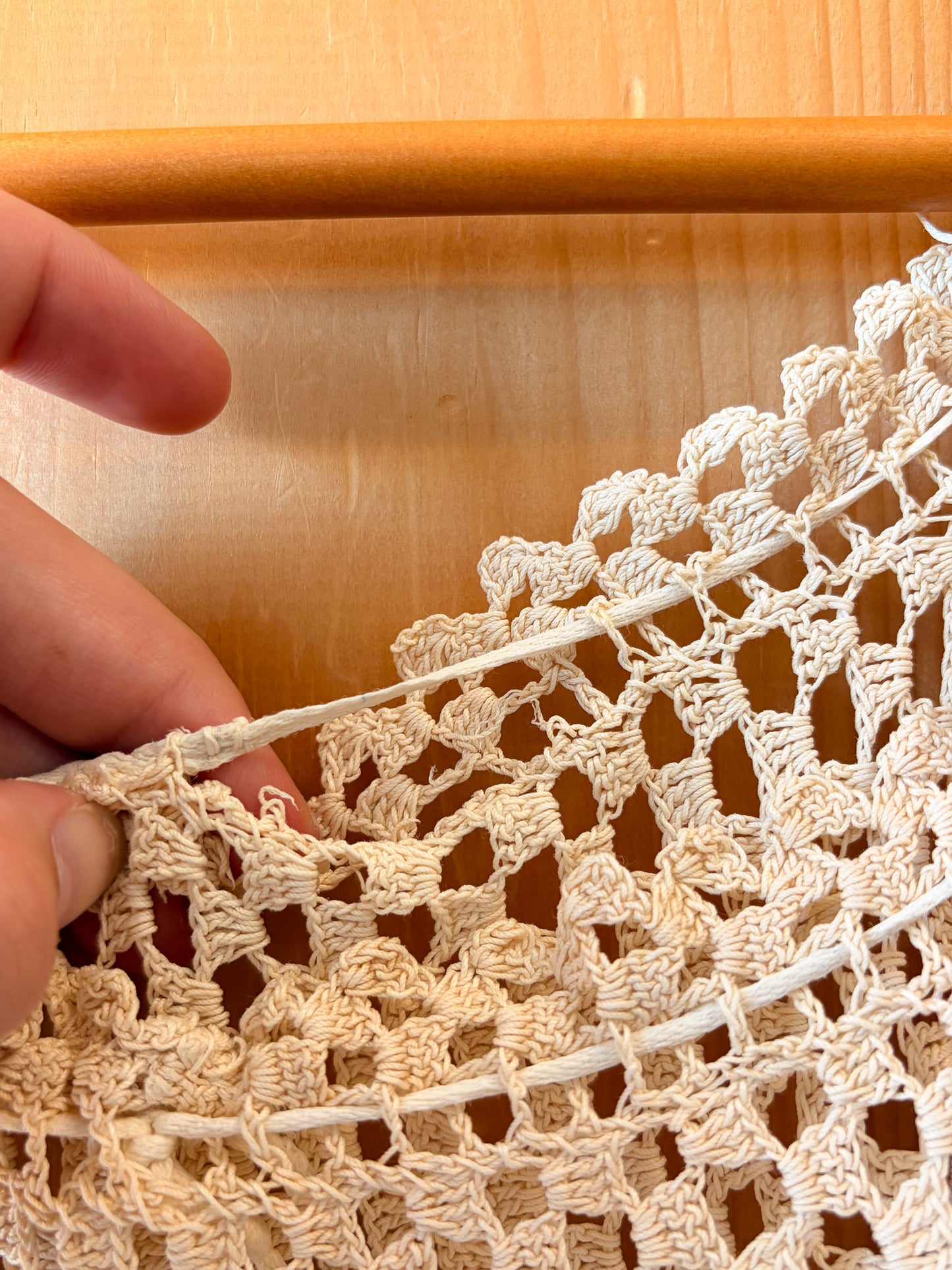 Vtg Crochet Yoke Dress : M (As Is)
