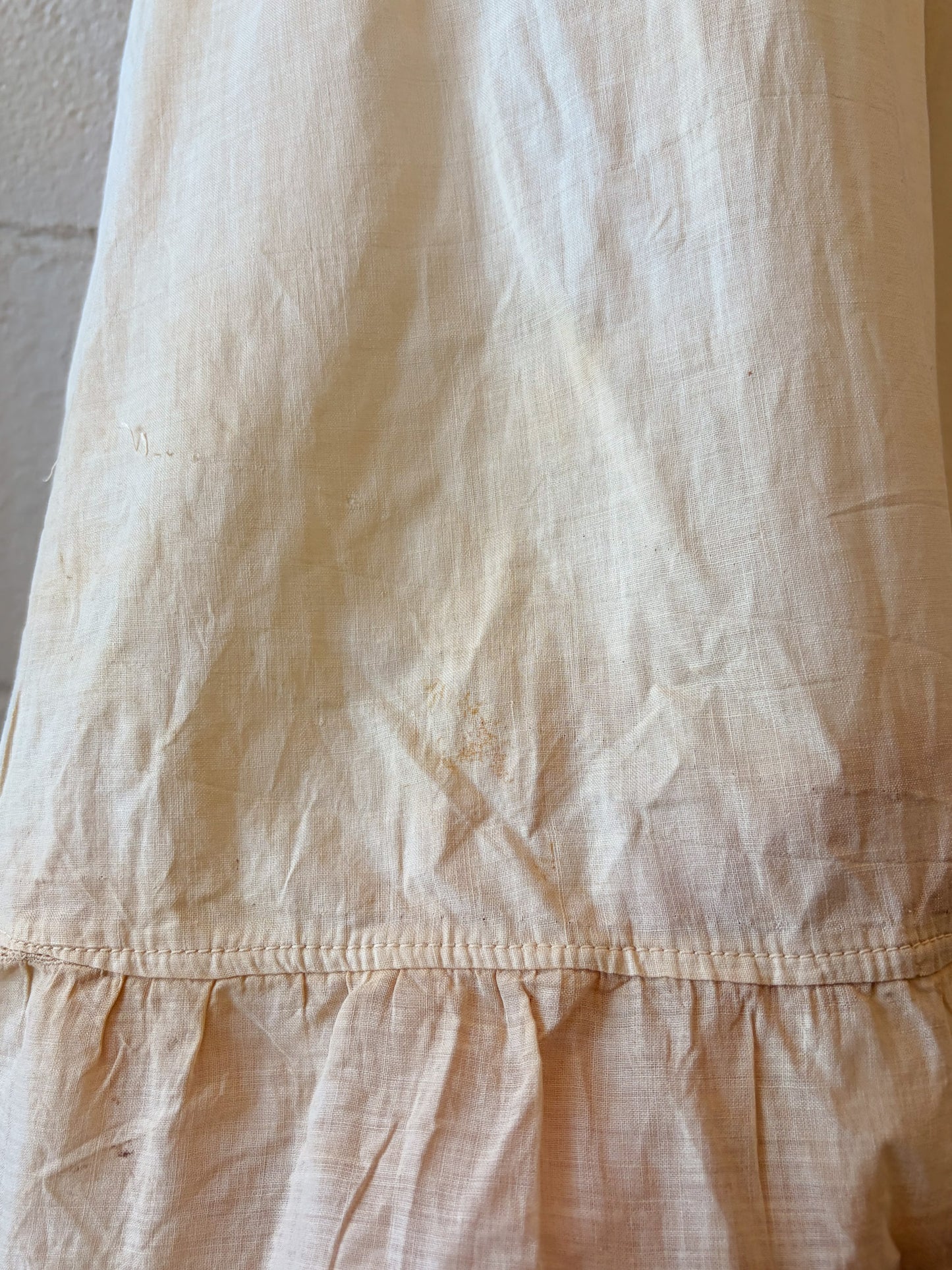 Vtg Crochet Yoke Dress : M (As Is)