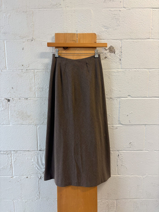Vtg Brown Maxi Skirt : 4