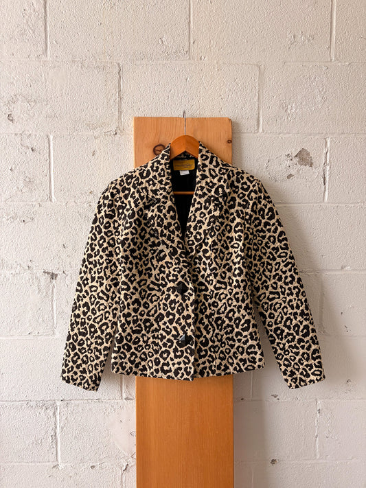 Vtg Painted Pony Cheetah Print Blazer : S