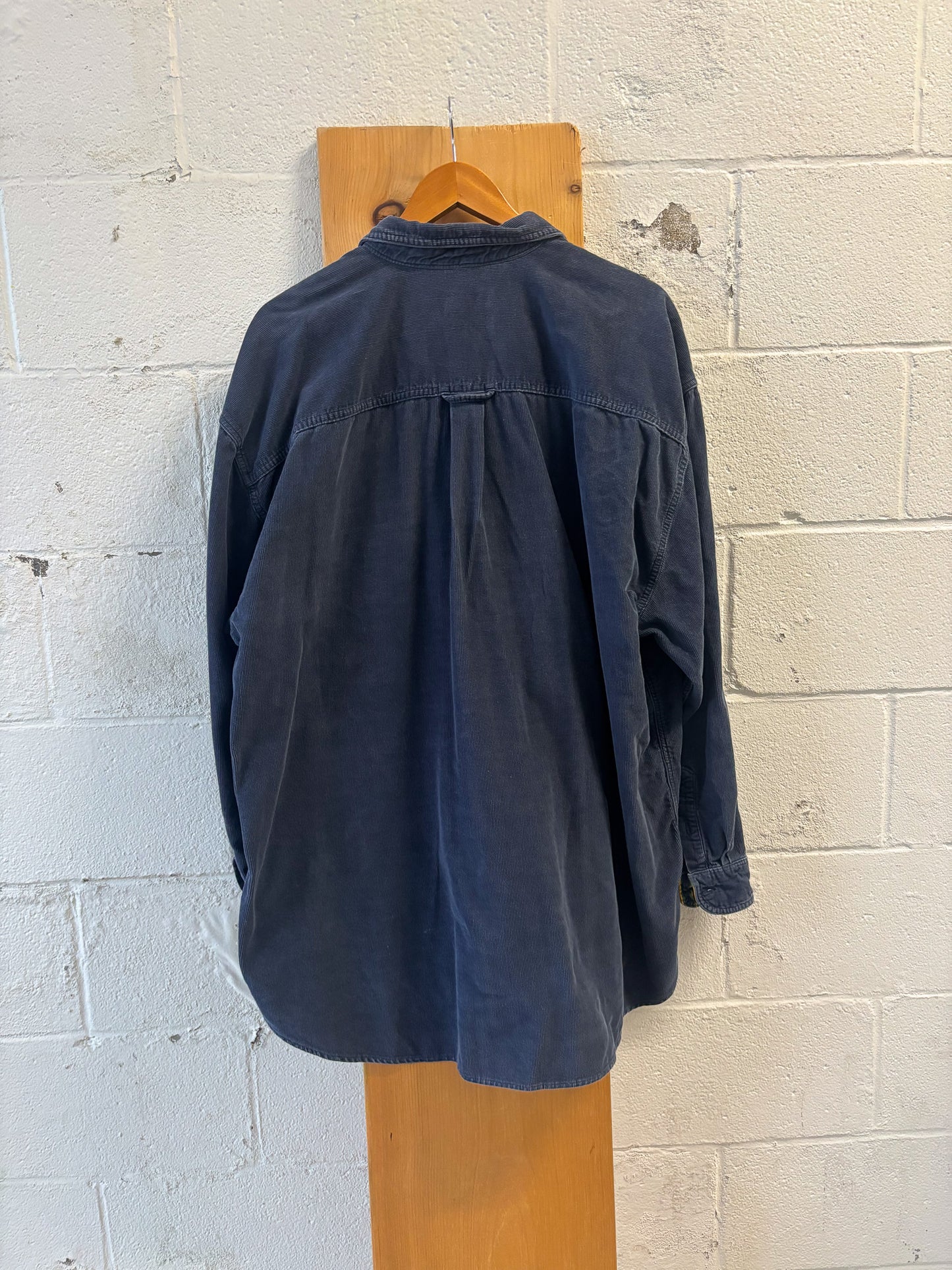 Navy Corduroy Button Up : 2XL