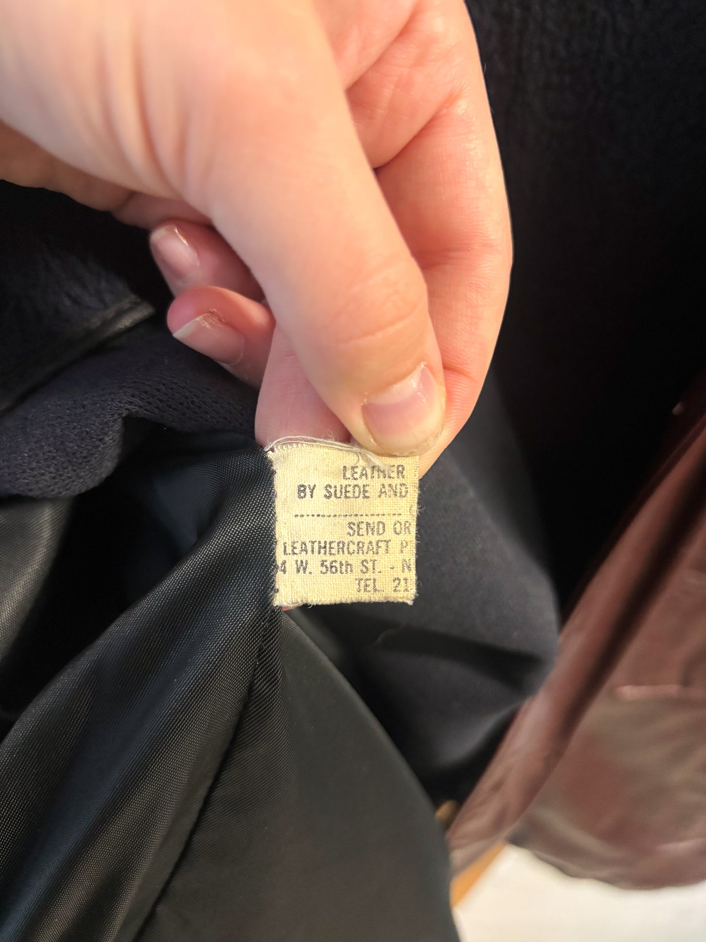 Vtg Burgundy Leather Jacket : L/XL