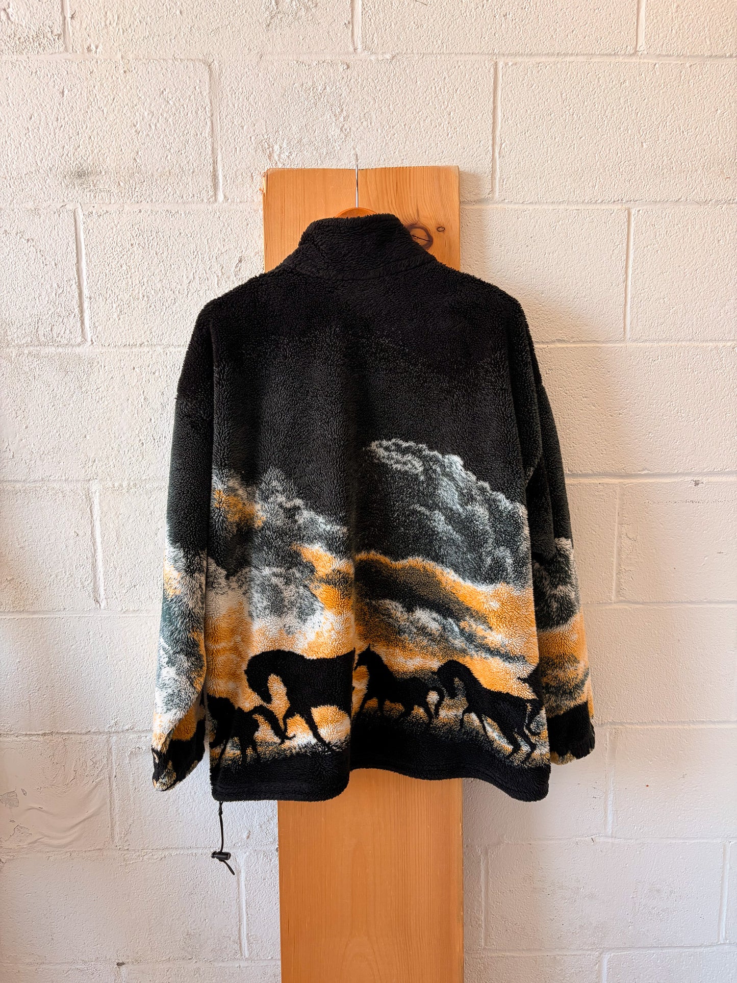 Vtg Horse Sherpa Jacket : L/XL (As Is)
