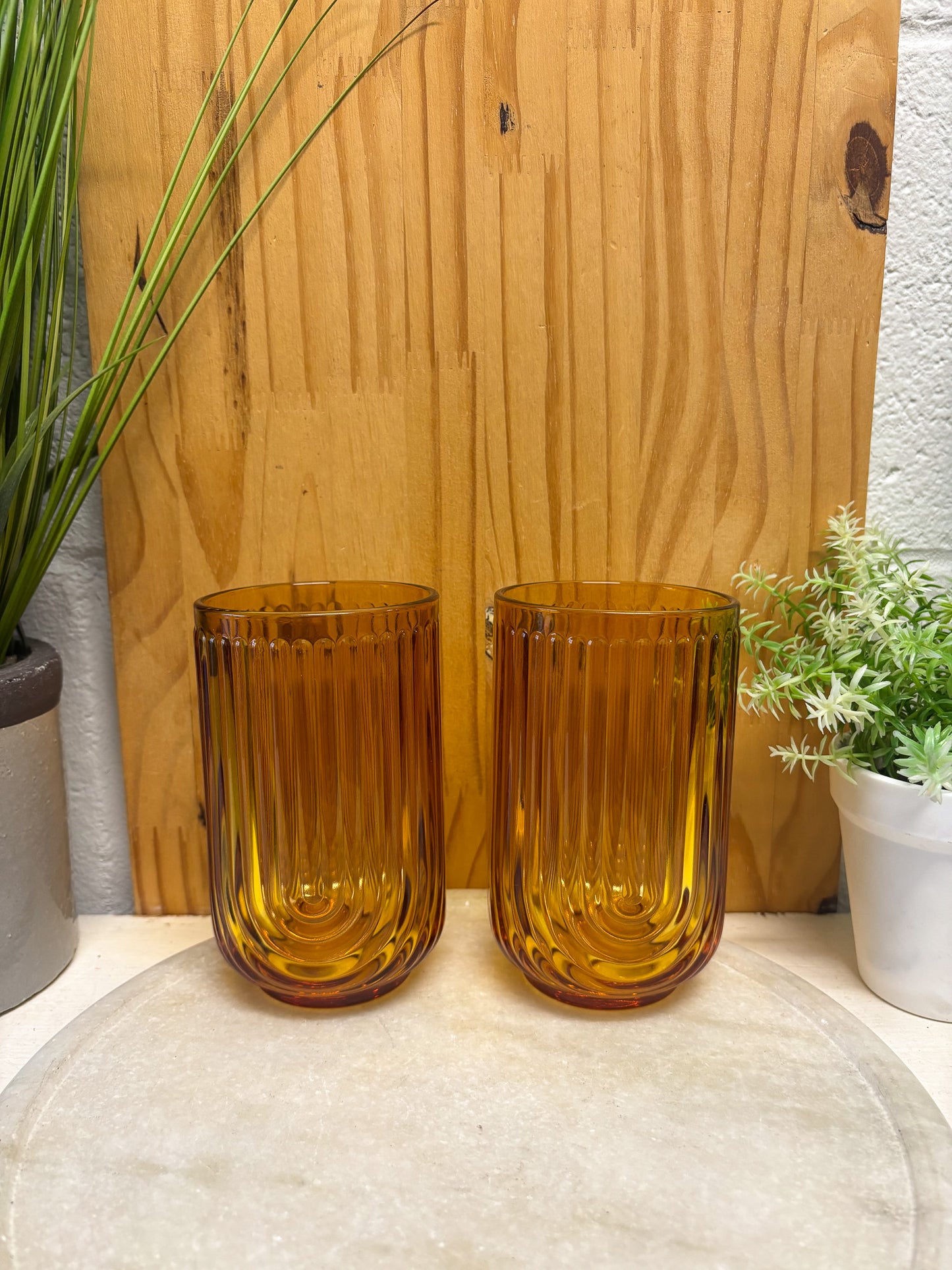 Pair of Amber Glasses (Local Pick Up Only)
