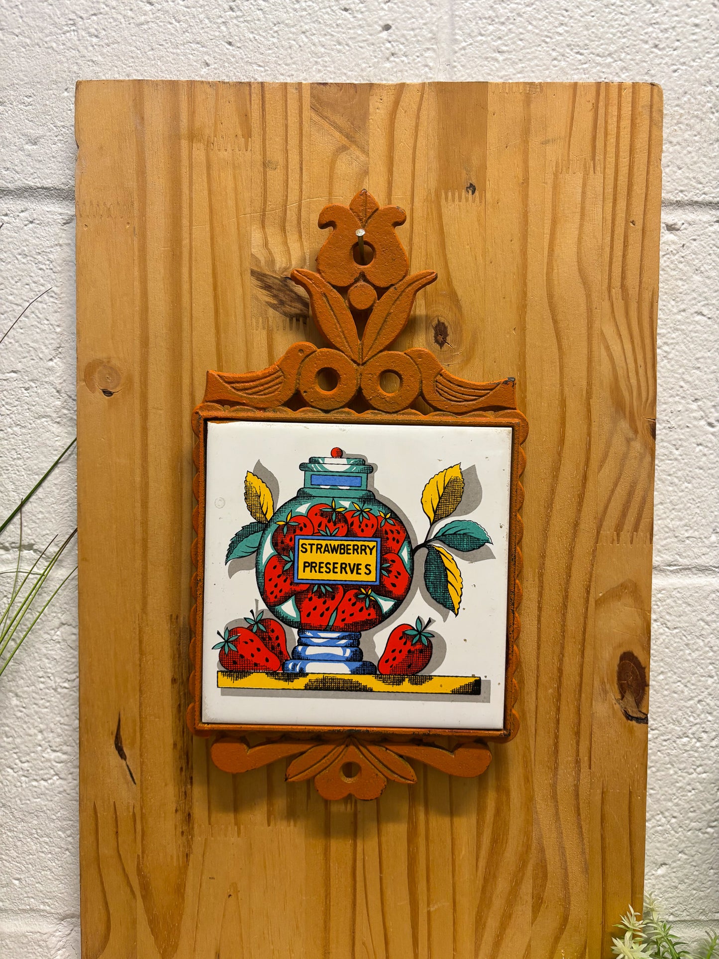Vtg Strawberry Preserves Tile (Local Pick Up Only)