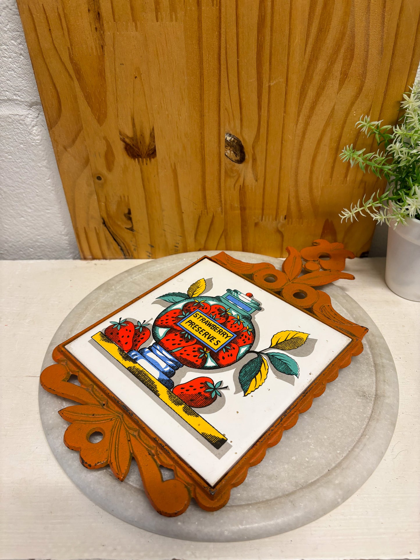 Vtg Strawberry Preserves Tile (Local Pick Up Only)