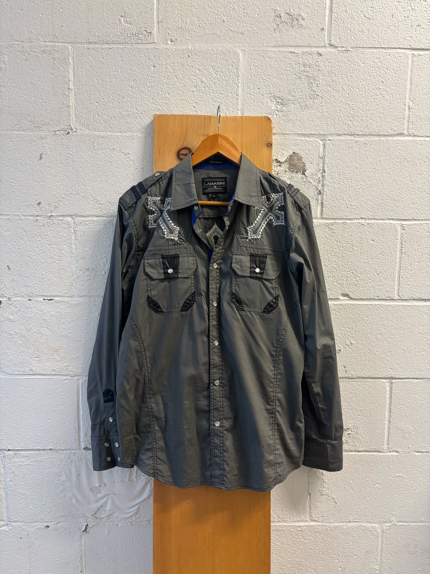 Lamasini Men's Snap Up : L