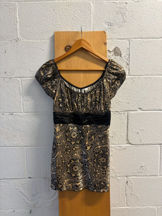 Vtg Satin Paisley Blouse : M/L