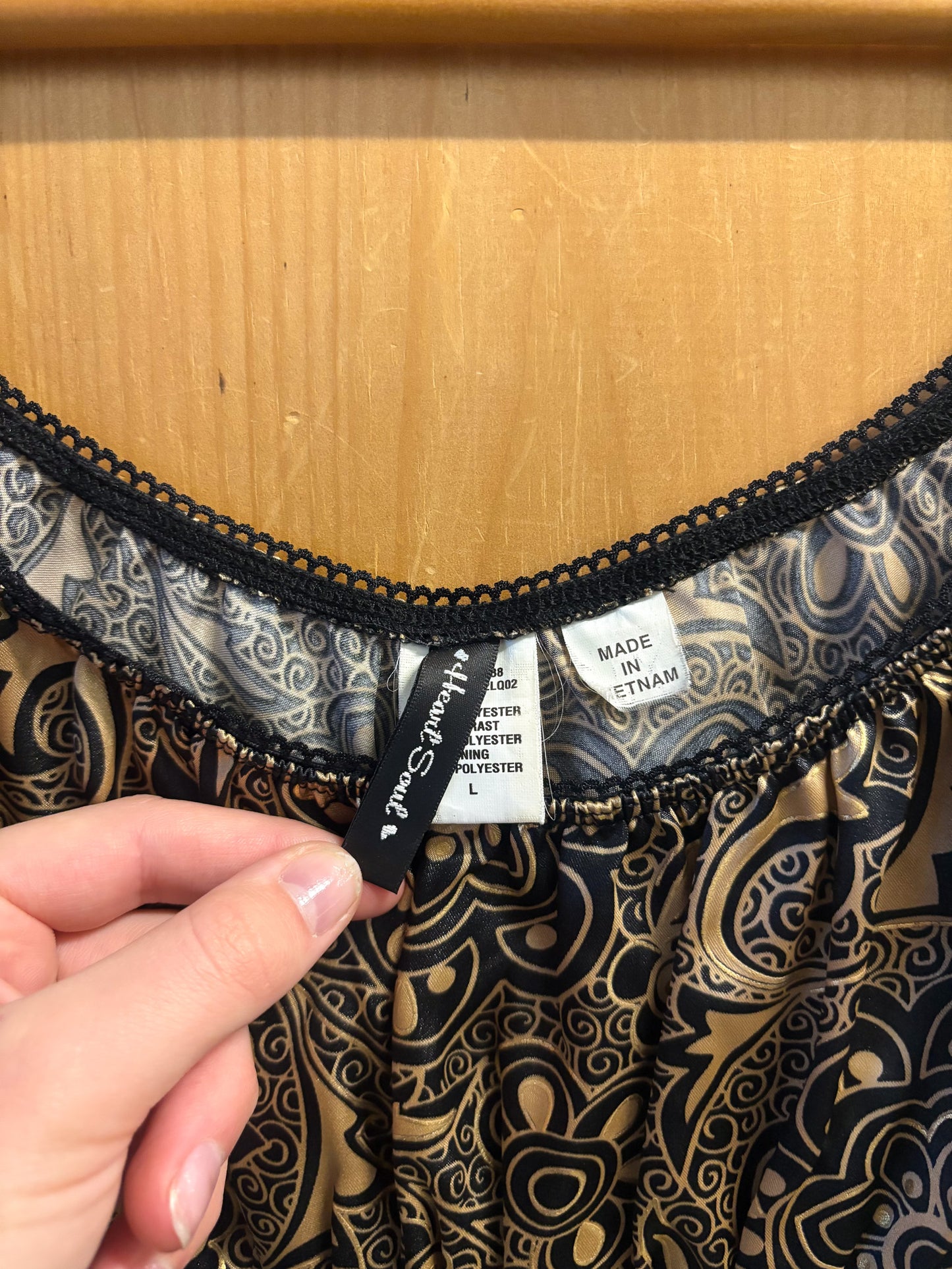 Vtg Satin Paisley Blouse : M/L