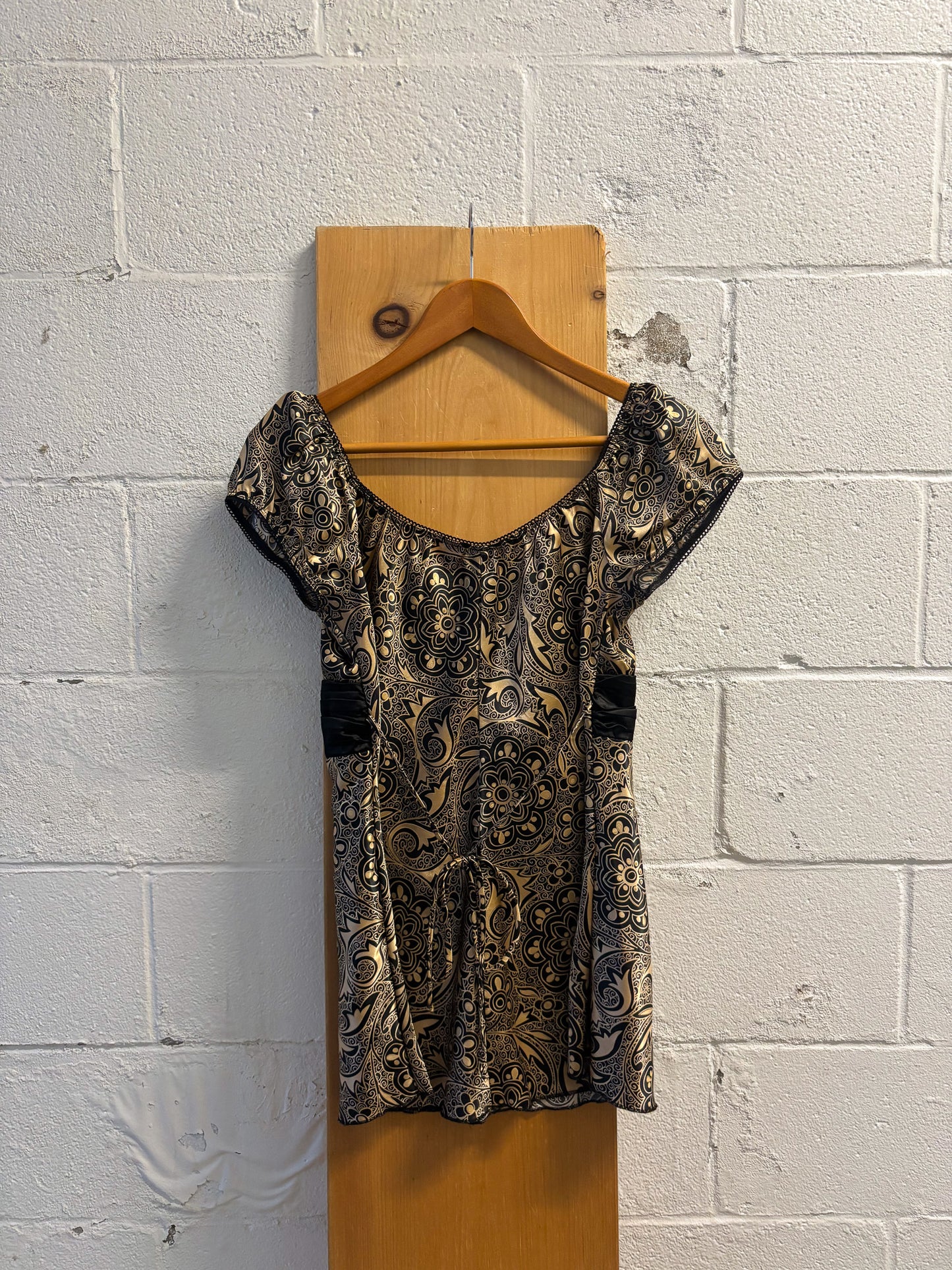 Vtg Satin Paisley Blouse : M/L