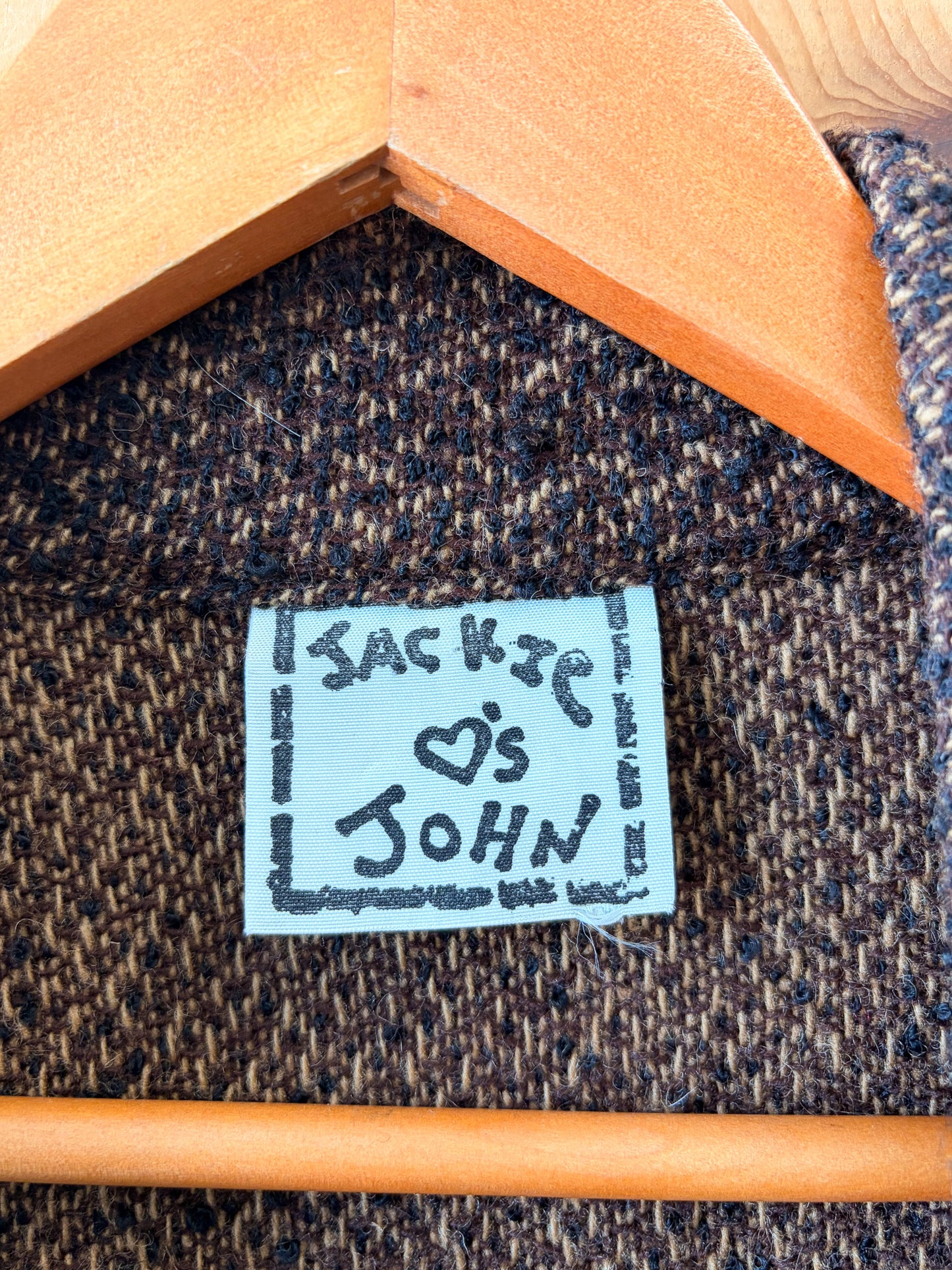 Funky Multi-Patterned Brown Wool Jacket : S