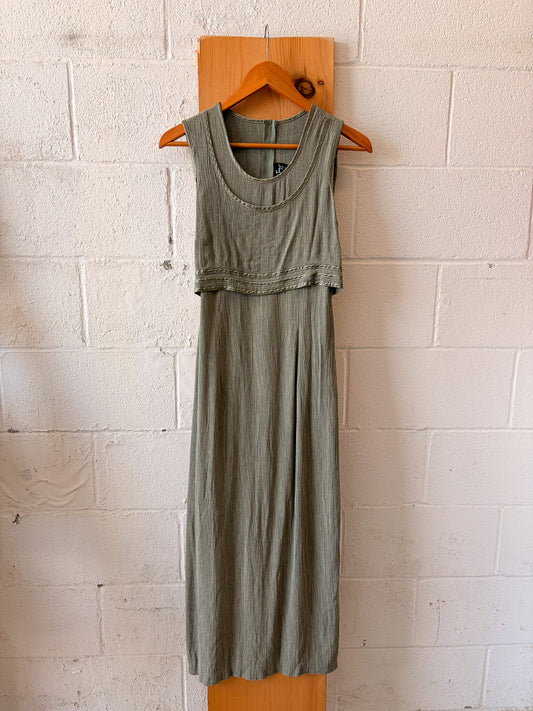 Vtg Long Sage Green Dress : 11/12