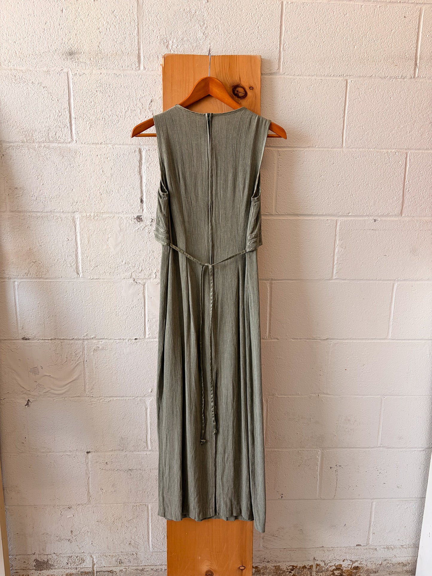 Vtg Long Sage Green Dress : 11/12