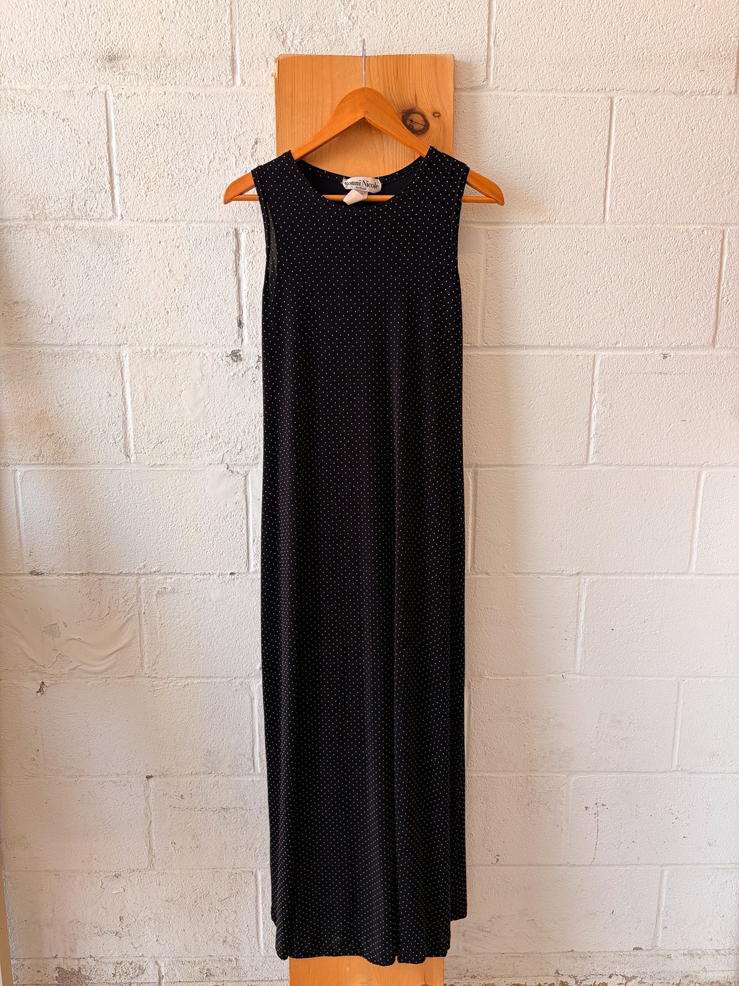 Vtg Textured Polka Dot Maxi Dress : 12