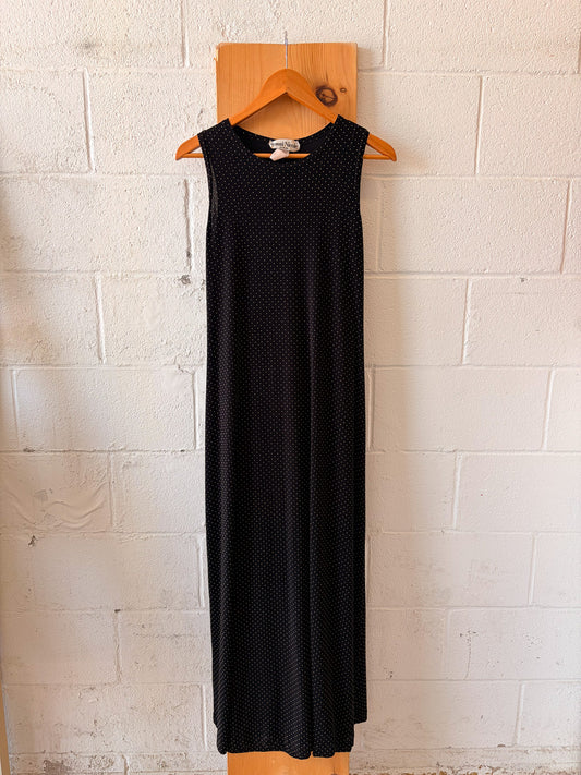 Vtg Textured Polka Dot Maxi Dress : 12