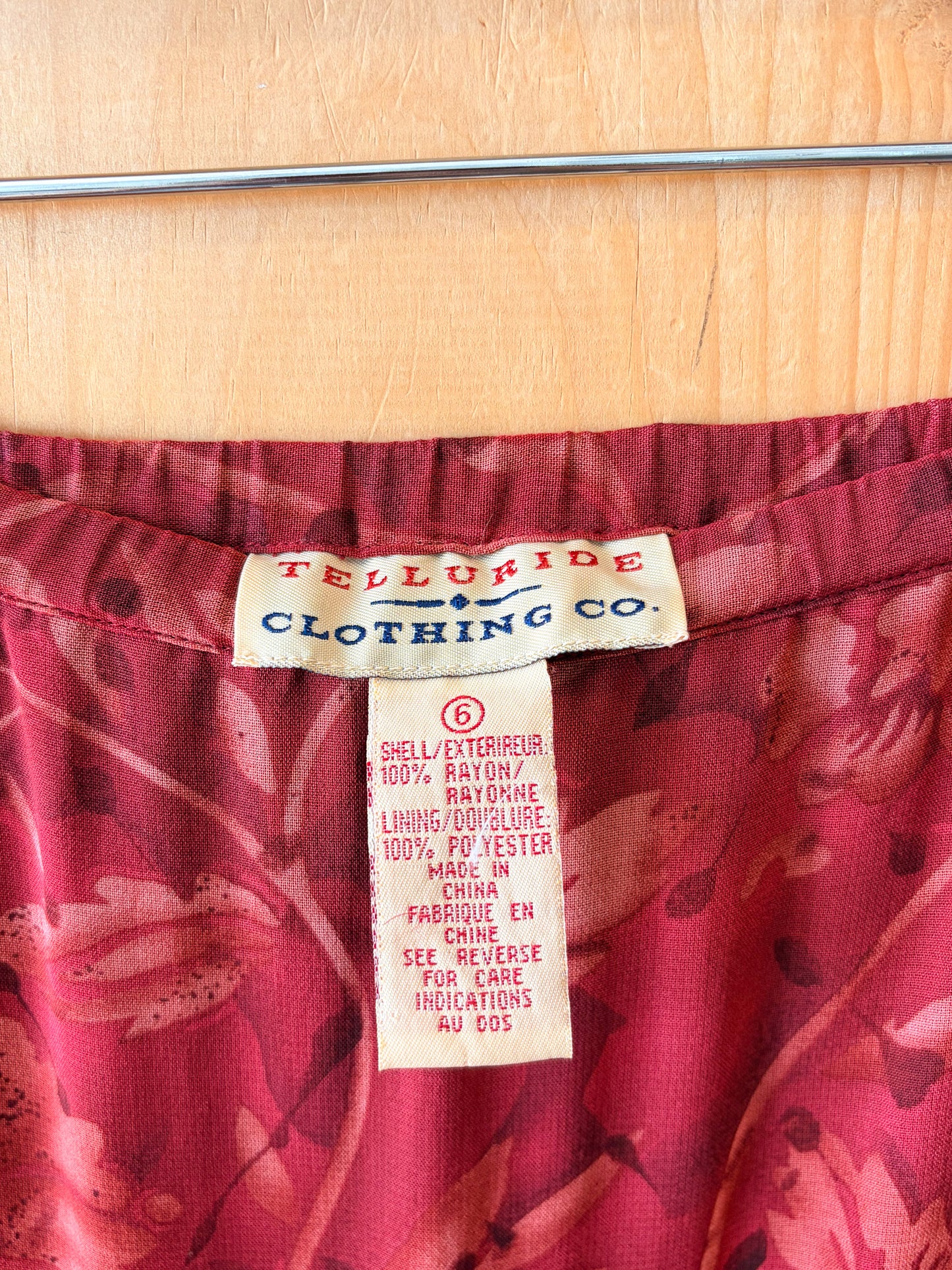 Vtg Red Floral Skirt : 6
