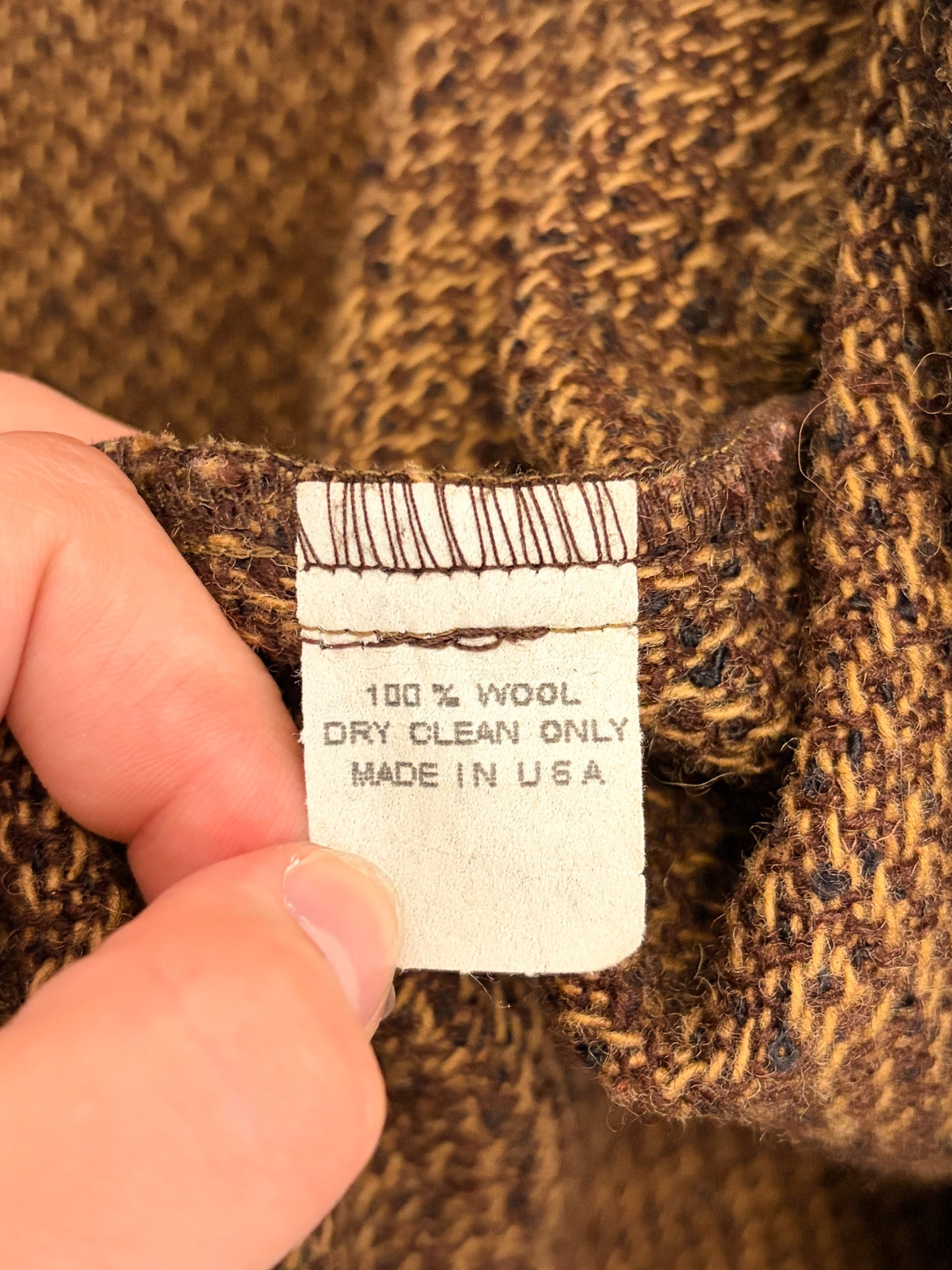 Funky Multi-Patterned Brown Wool Jacket : S