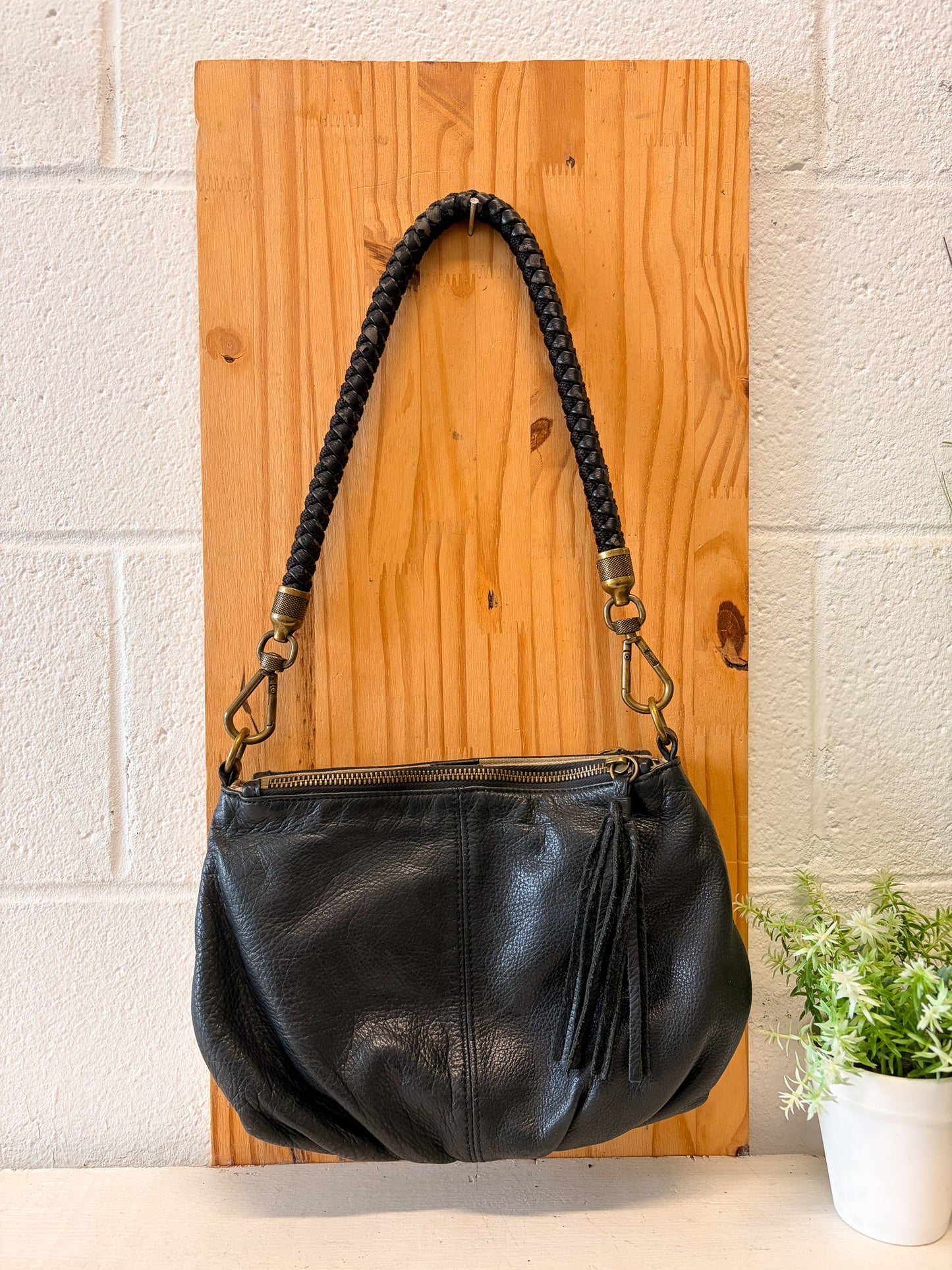 Margot New York Black Leather Shoulder Purse