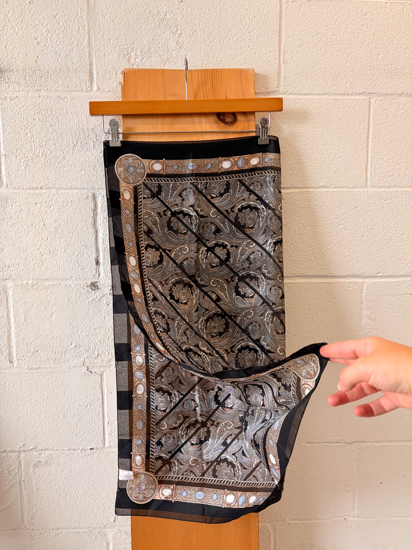 Made In Italy Dark Paisley Scarf