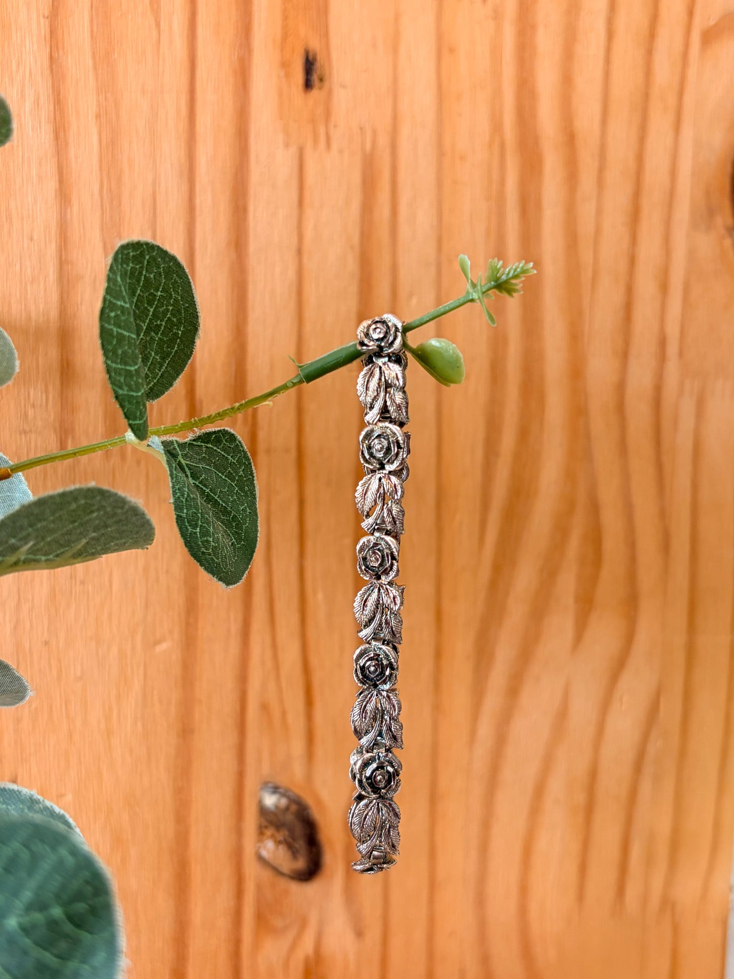 Vtg 925 Rose Link Bracelet