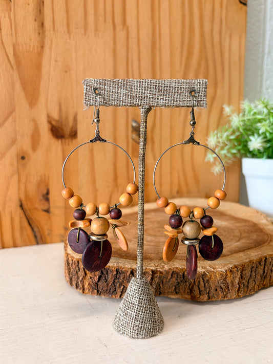 Wooden Beaded Earrings