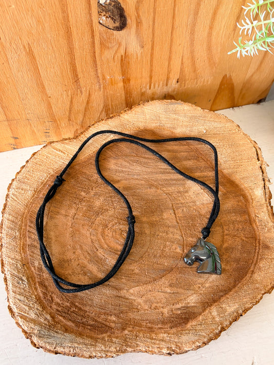 Horse Pendant Cord Necklace