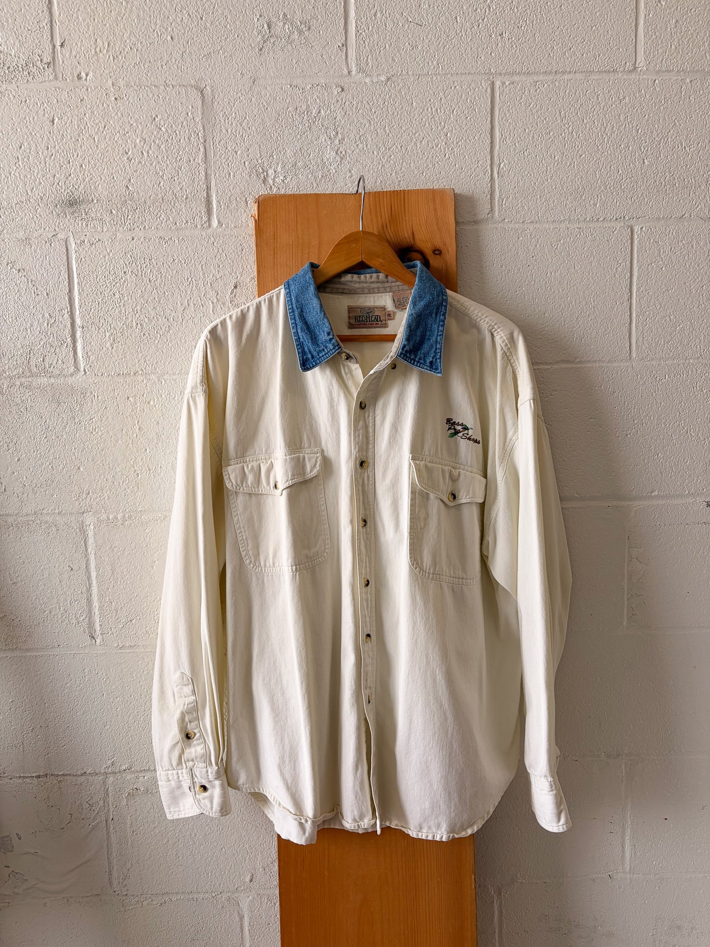 Vtg Redhead Bass Pro Shops Denim Button Up : XXL