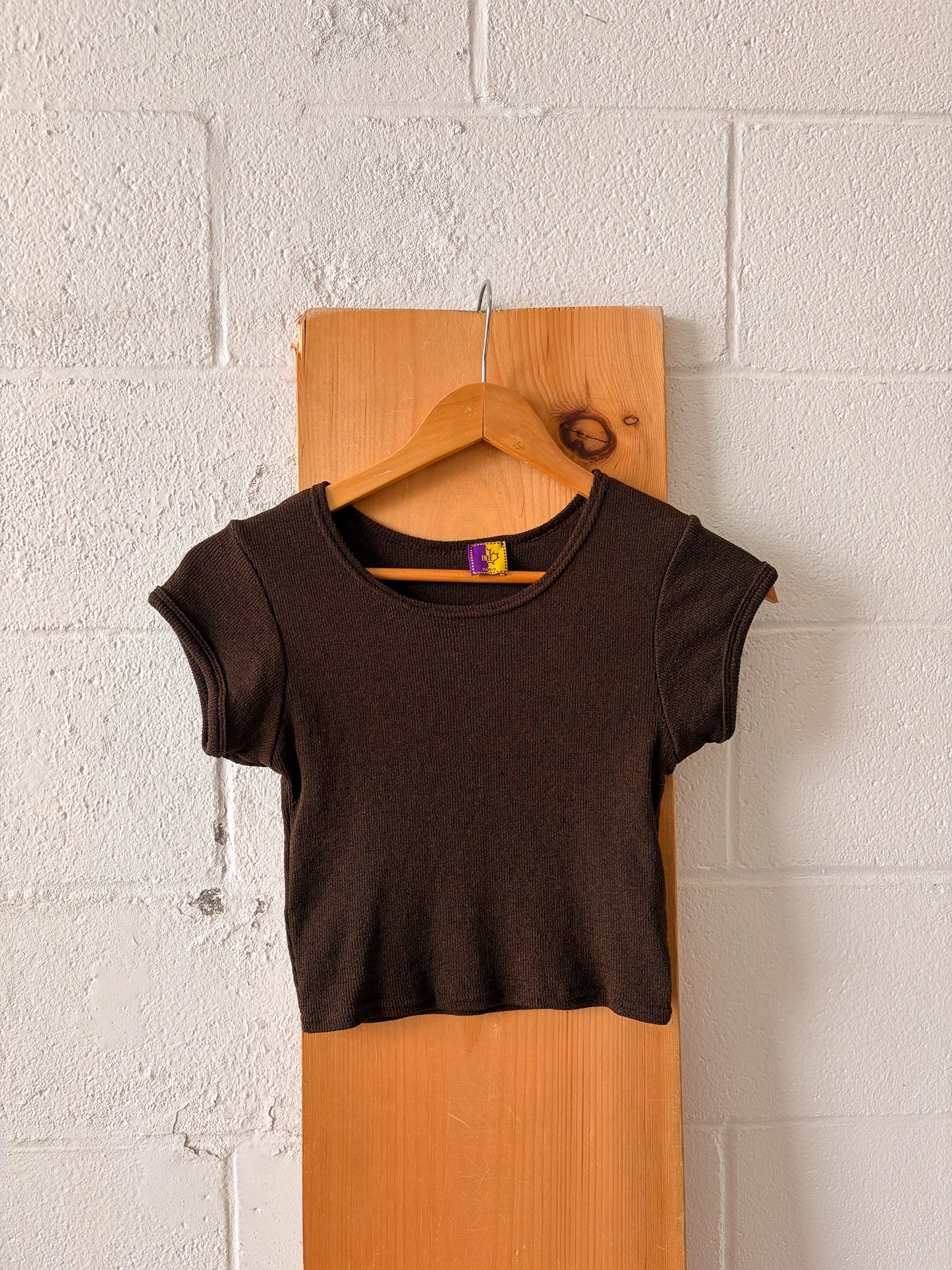 Made in France Brown Cropped Tee : XS/S